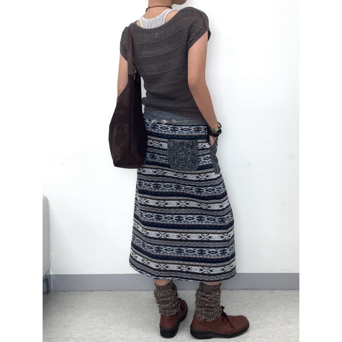 빈티지 반팔 크로셰 니트 상품이미지4