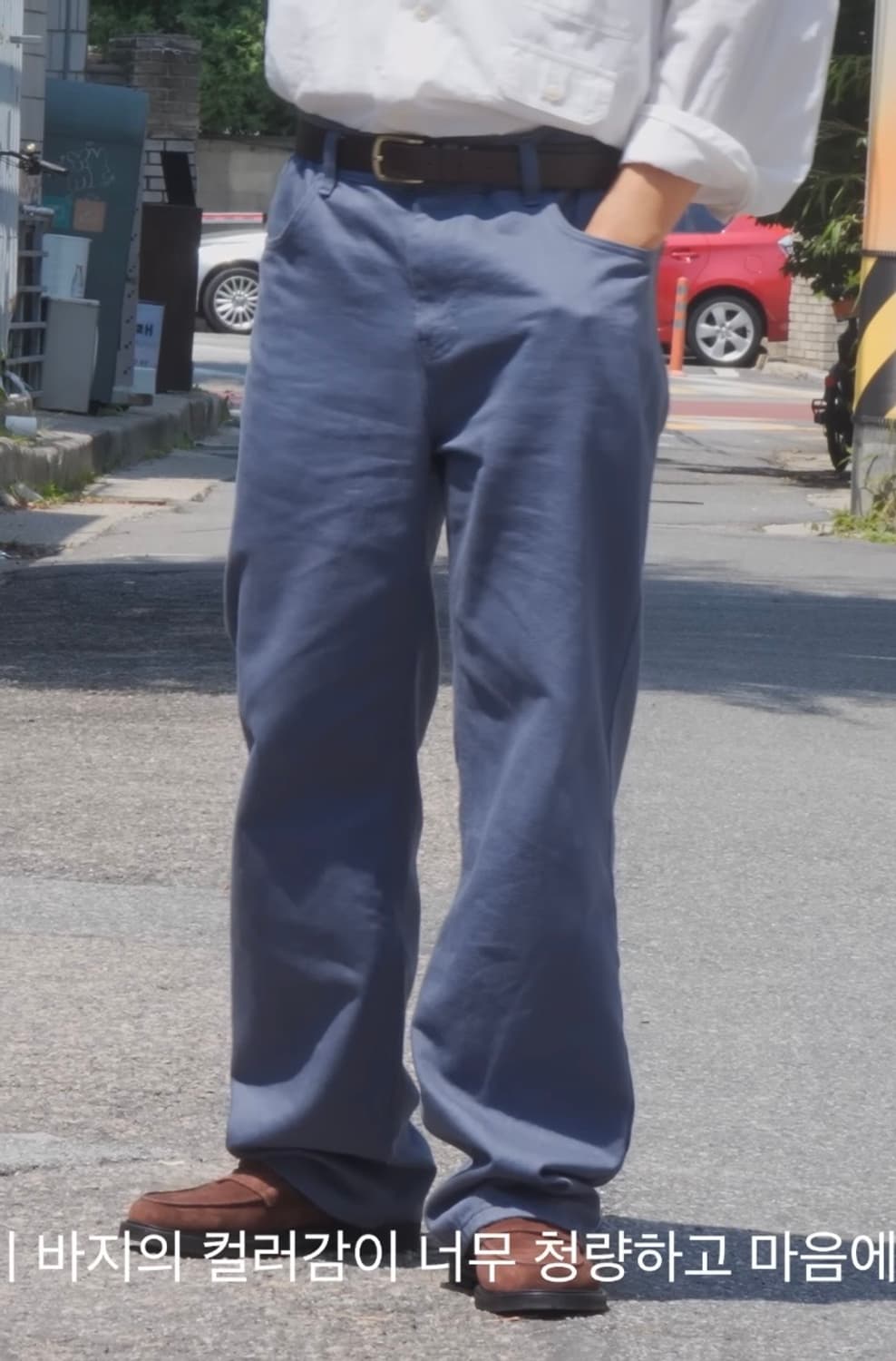 마이라이브러리 Washed Cotton Pants - Mid Blue S 상품이미지2