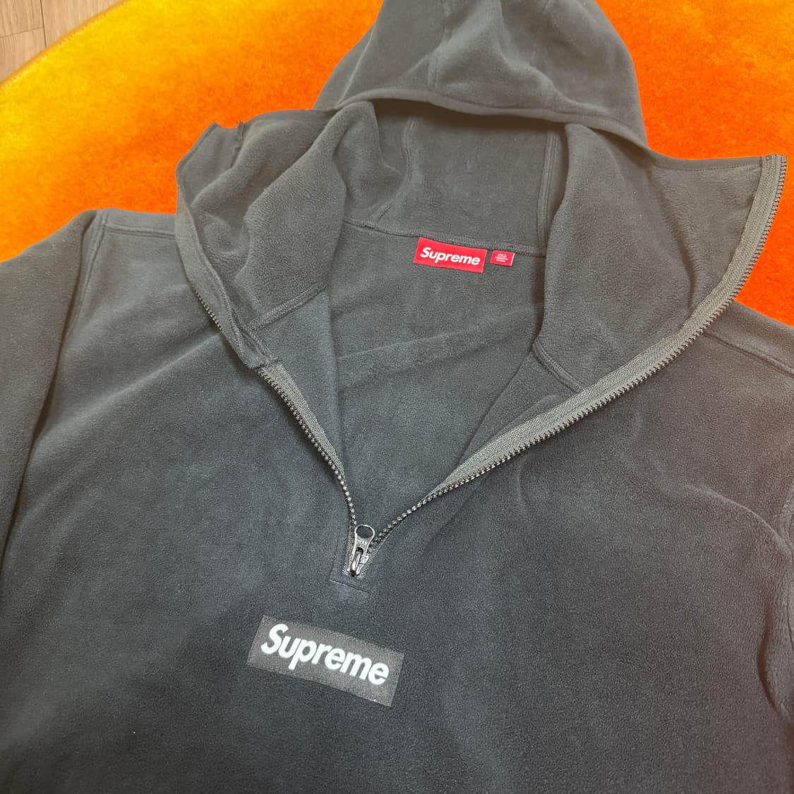 슈프림 폴라텍 페이스마스크 하프 집 후드 블랙 상품이미지2