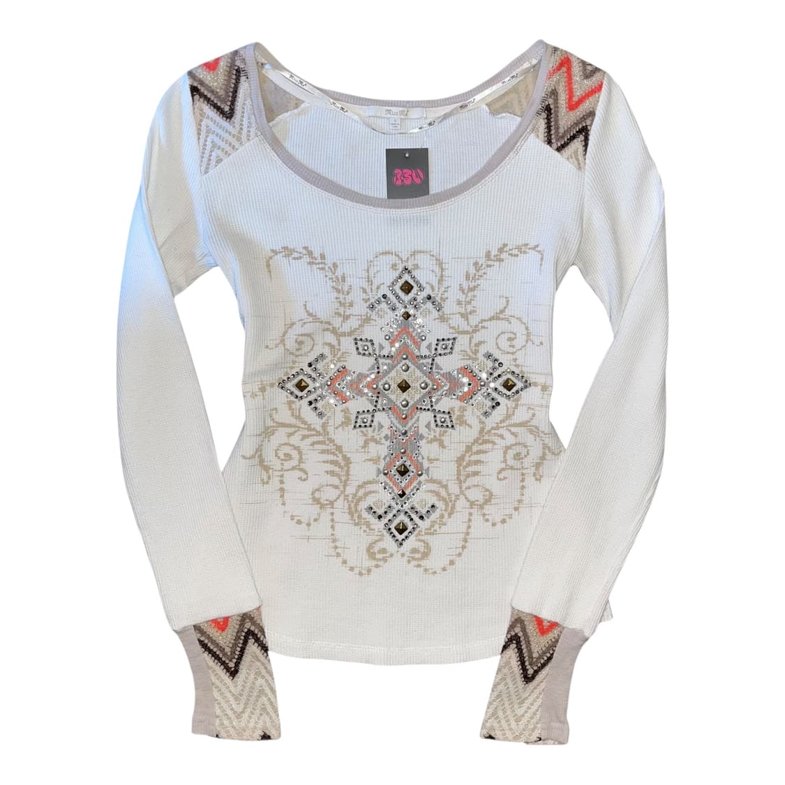 missme 미스미 프린팅큐빅 와플티 펑크갸루y2k히피오리엔탈 상품이미지1