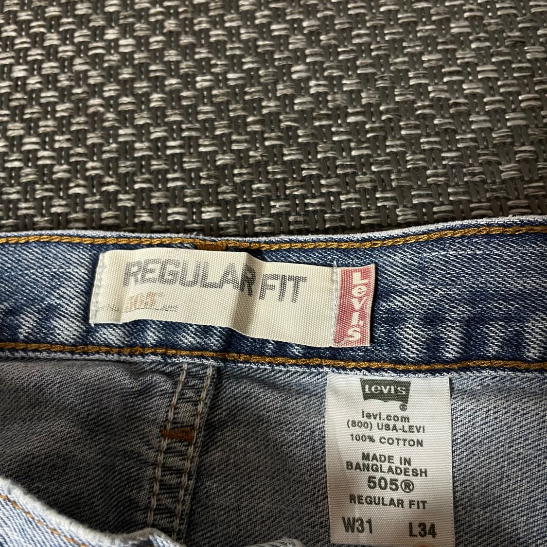 (31) 리바이스 505 31X34 데미지 연청 데님 팬츠 레귤러핏 상품이미지3