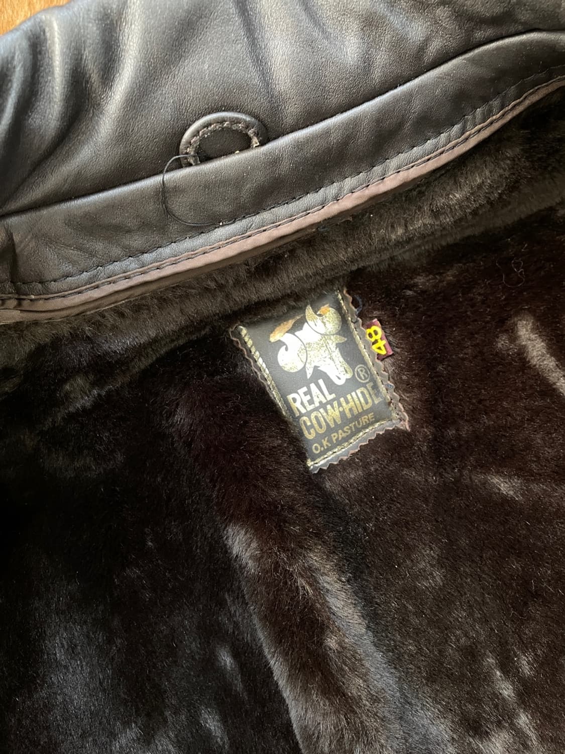 빈티지 더블 레더 코트 상품이미지9