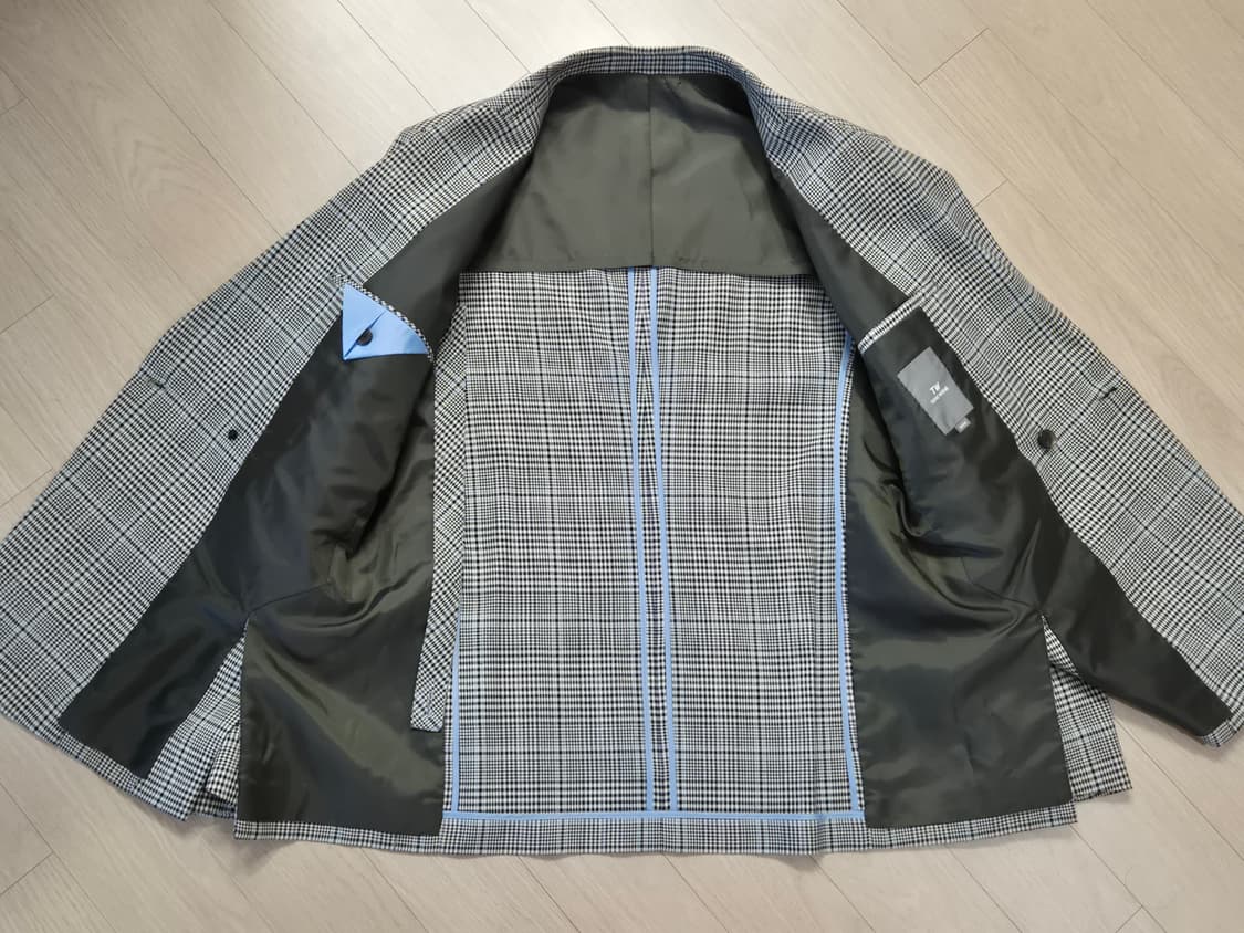 브랜드 울 체크 더블 브레스트 자켓 상품이미지2