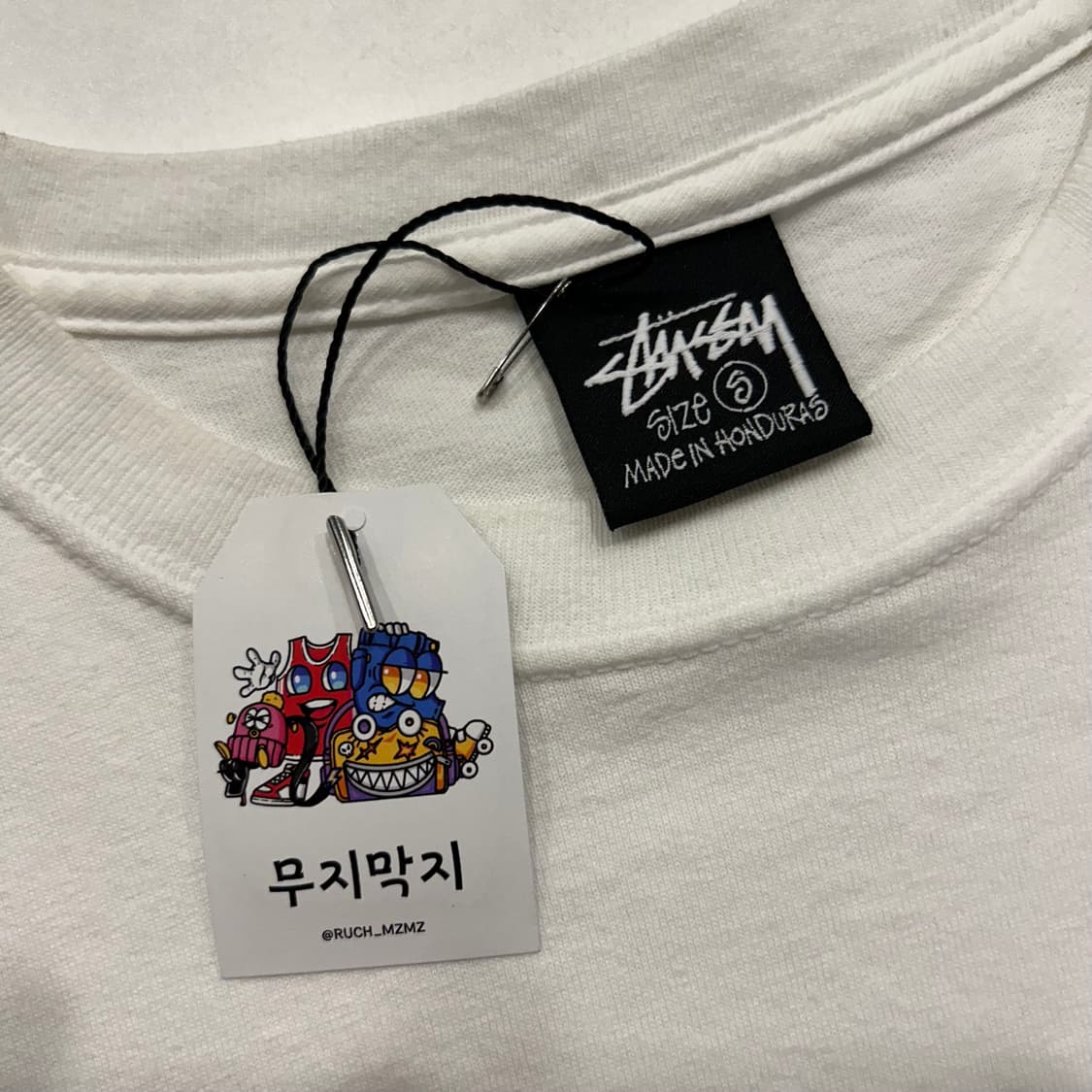[S] 스투시 베이식 빅로고 반팔 티셔츠 화이트 A406 상품이미지5