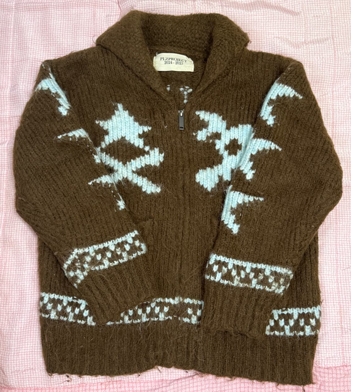 플리즈프로젝트 해골 별 니트 집업 상품이미지2