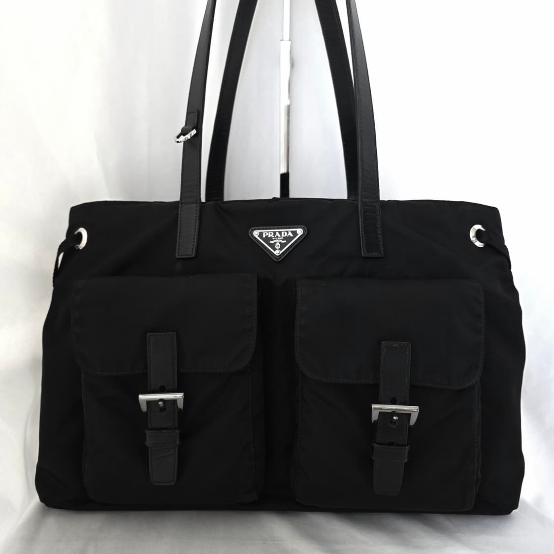 [정품 PRADA] 프라다 투포켓 나일론 쇼퍼백 숄더백 상품이미지3