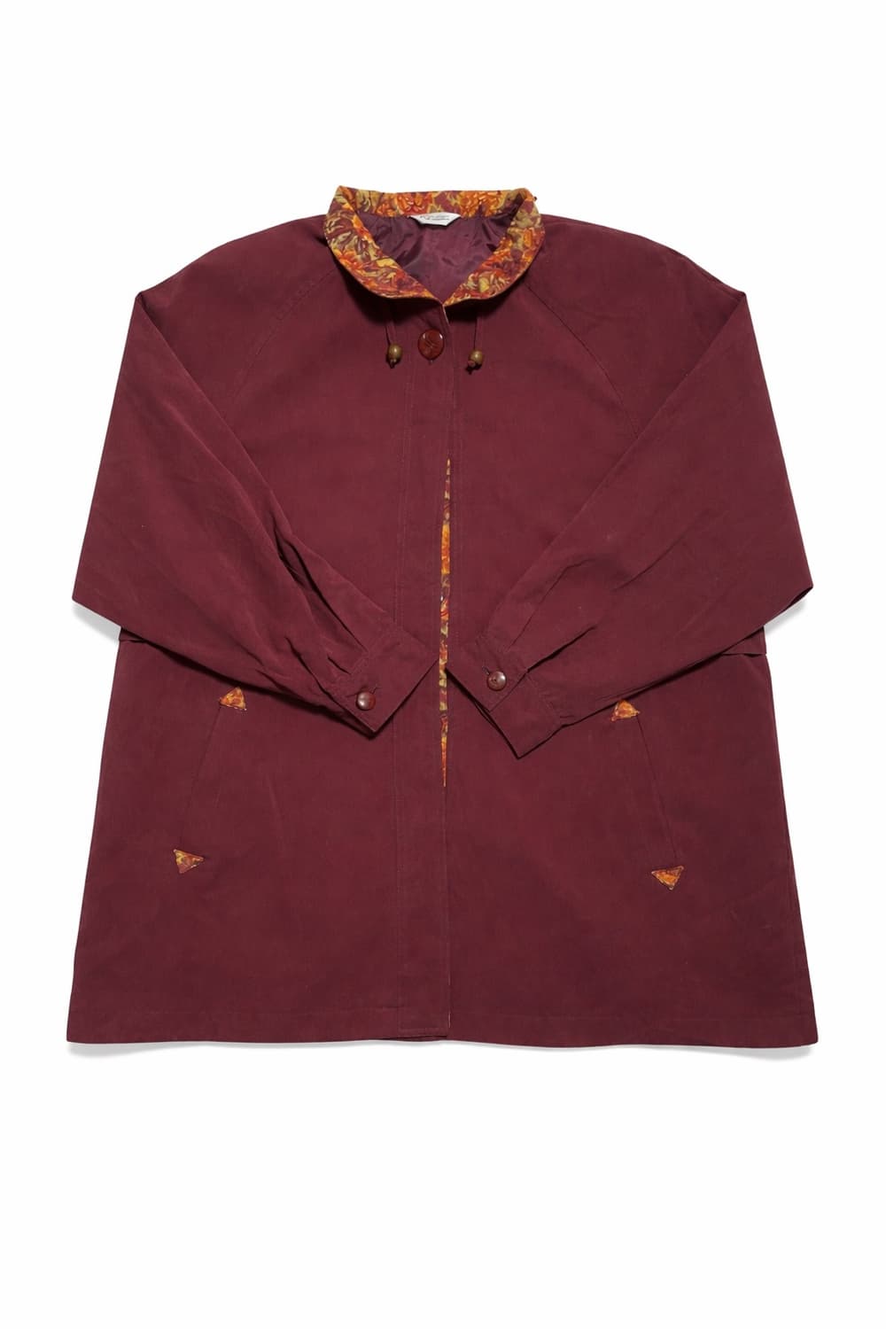 JPN 90s~00s 빈티지 Expression 패턴카라 버건디 자켓 L 상품이미지1