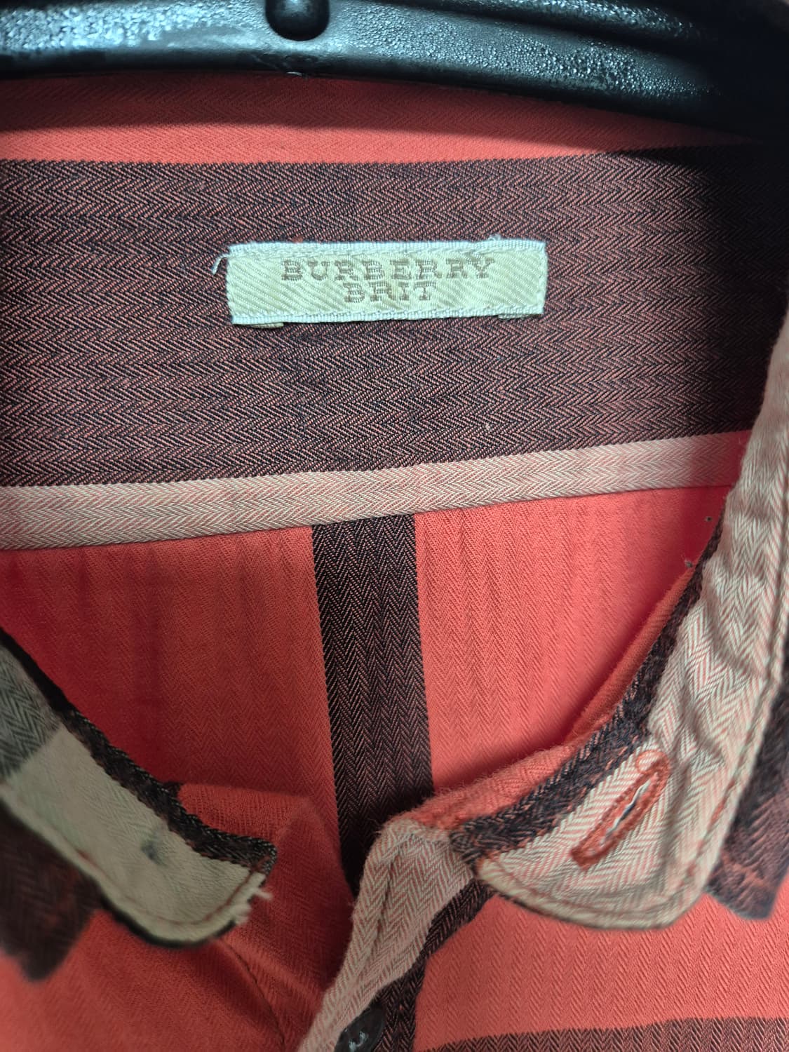 버버리 남성 핑크 체크 셔츠 M 상품이미지3