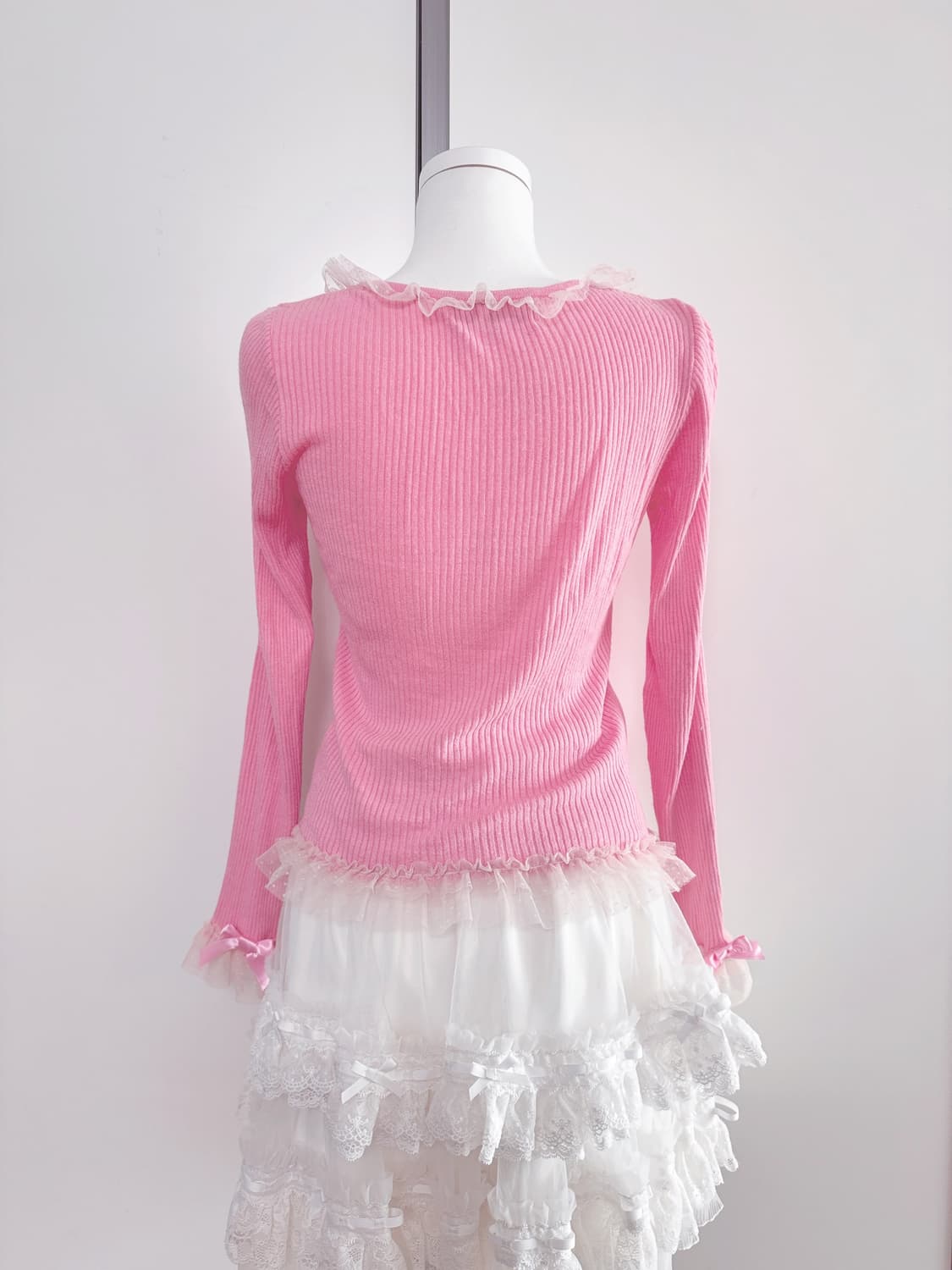 히메갸루 일브 핑크 프릴리본 가디건 앙크루즈 노에미 시허니 리즈리사 상품이미지3