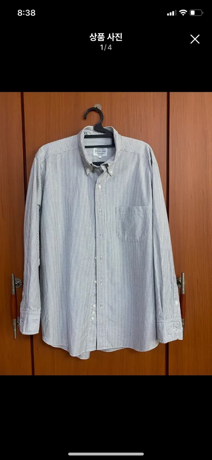 [GOODFOLKS] 굿폭스 스트라이프 옥스포드 셔츠 L사이즈 상품이미지1