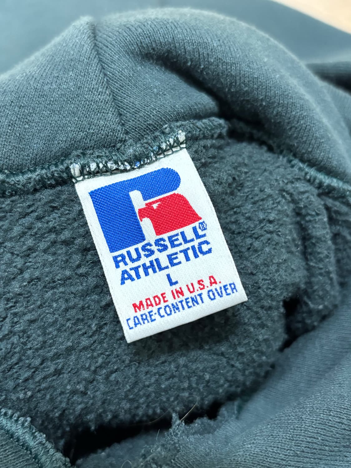 90s usa 러셀 후드 틸 블랙 상품이미지3