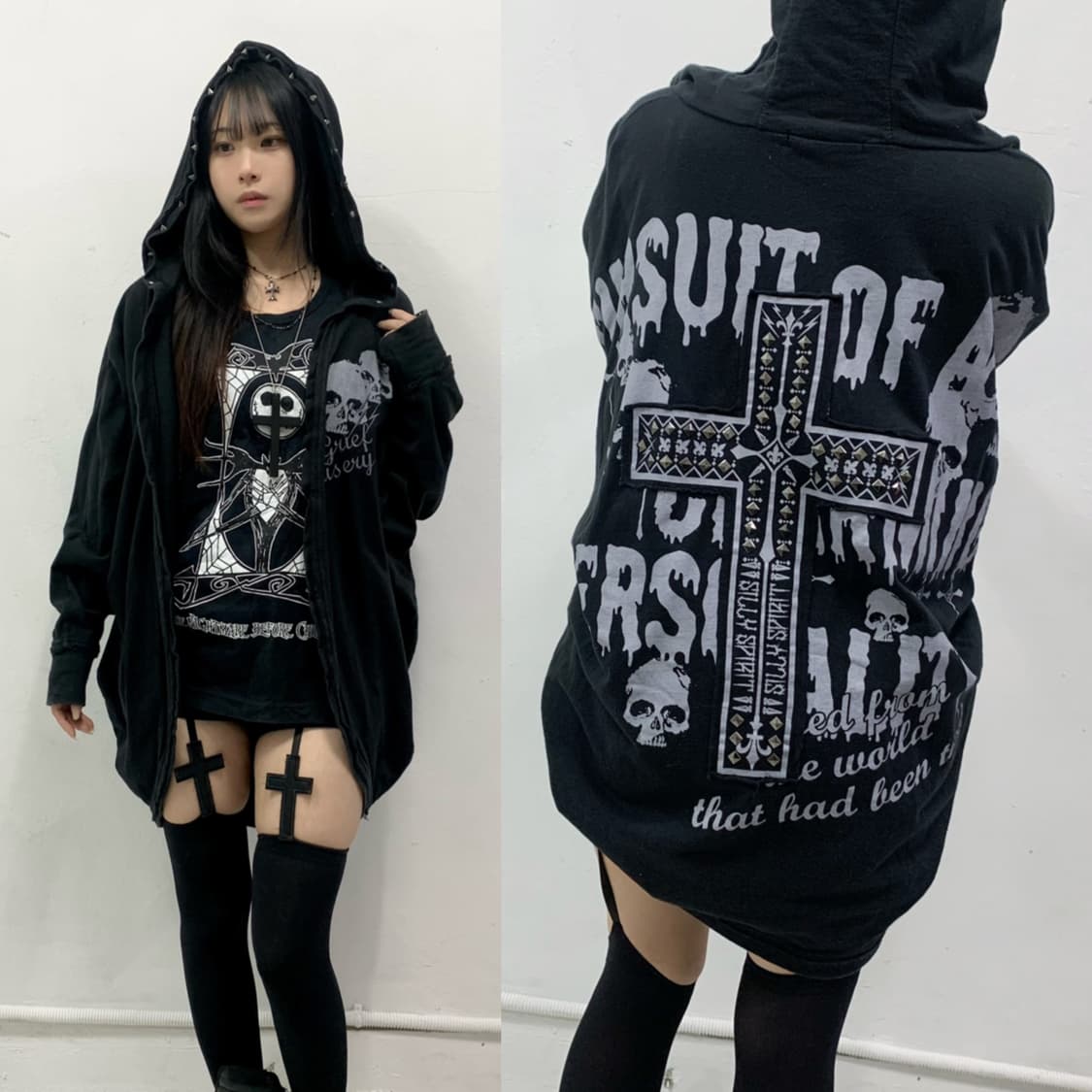 [GHOST OF HARLEM] 고스트 오브 할렘 스터드 후드 가디건 상품이미지1