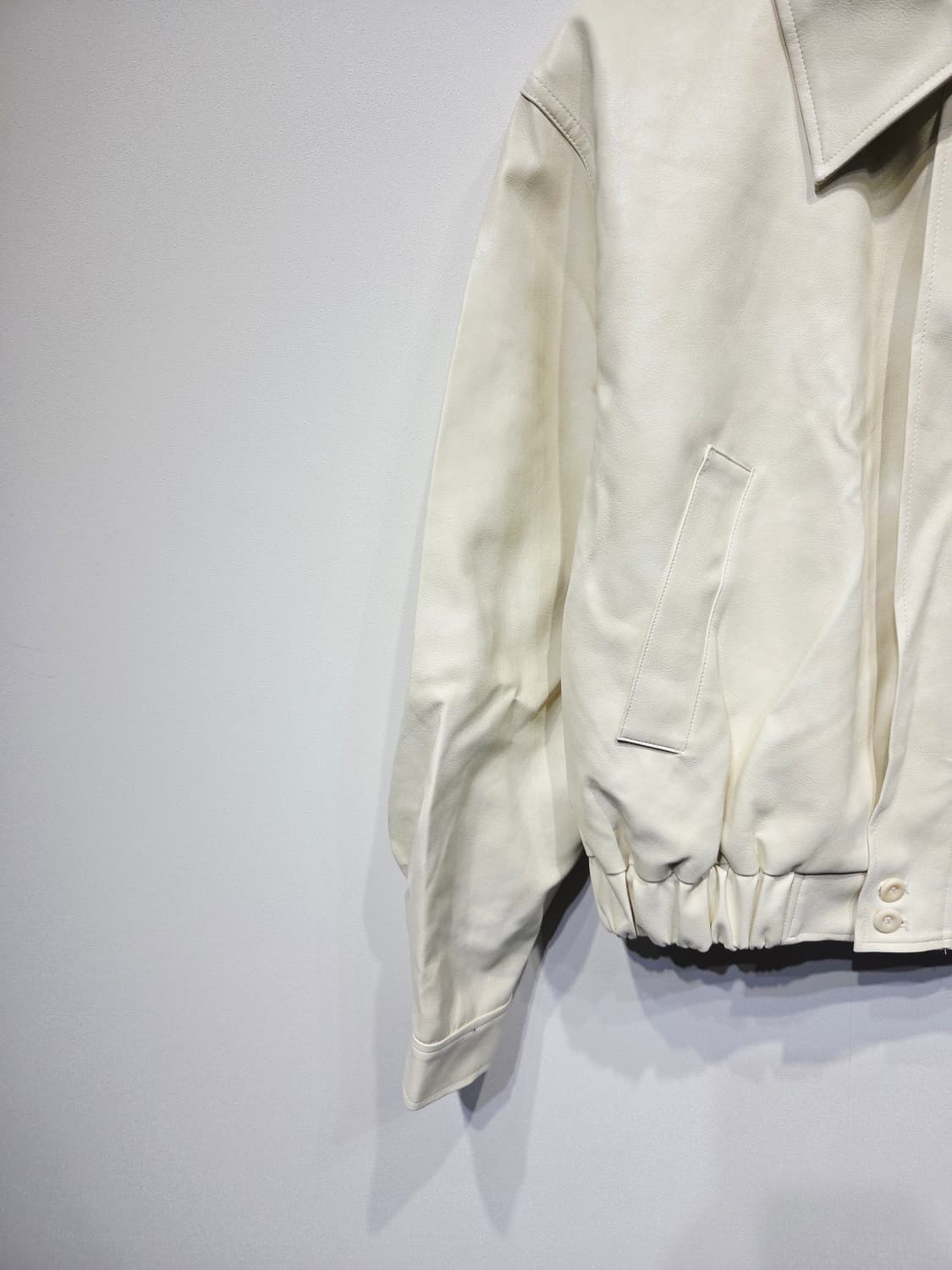 riette 리에뜨 크롭 레더 블루종 자켓 상품이미지4