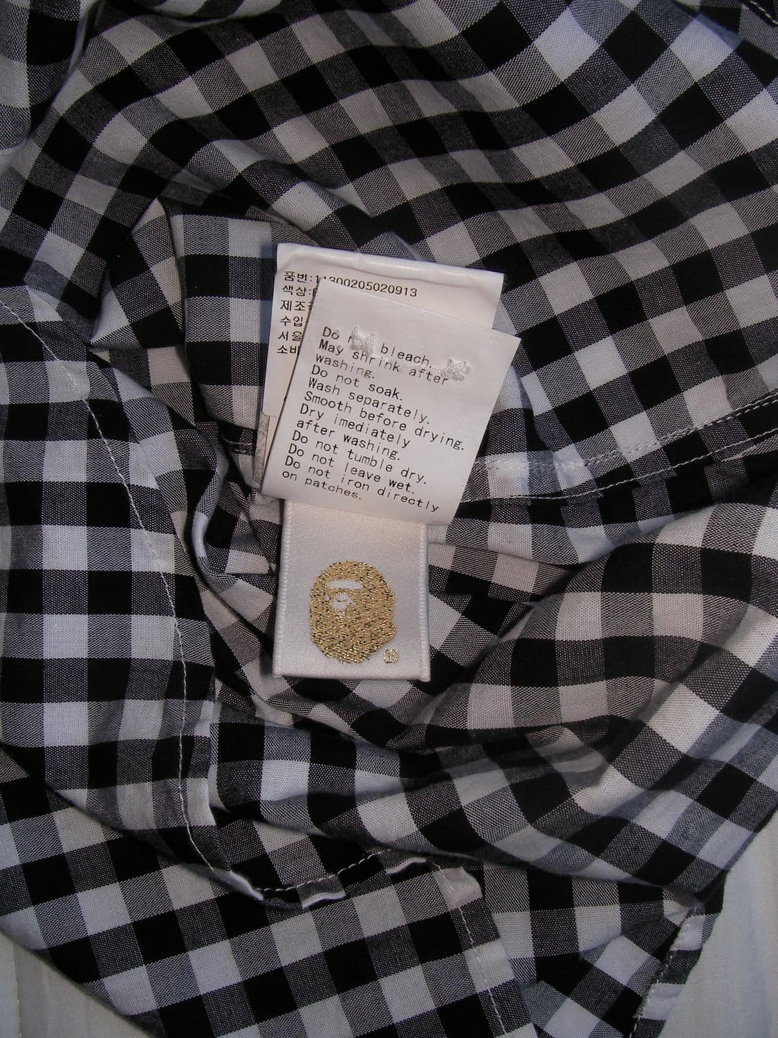 베이프 깅엄체크 셔츠 상품이미지5