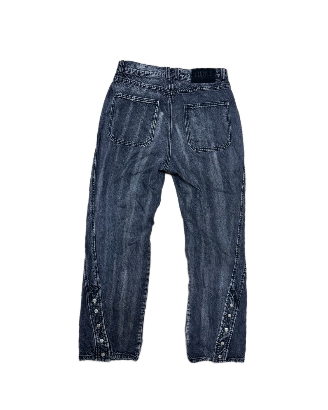 BESLOW Black Denim Jeans with snaps 상품이미지2