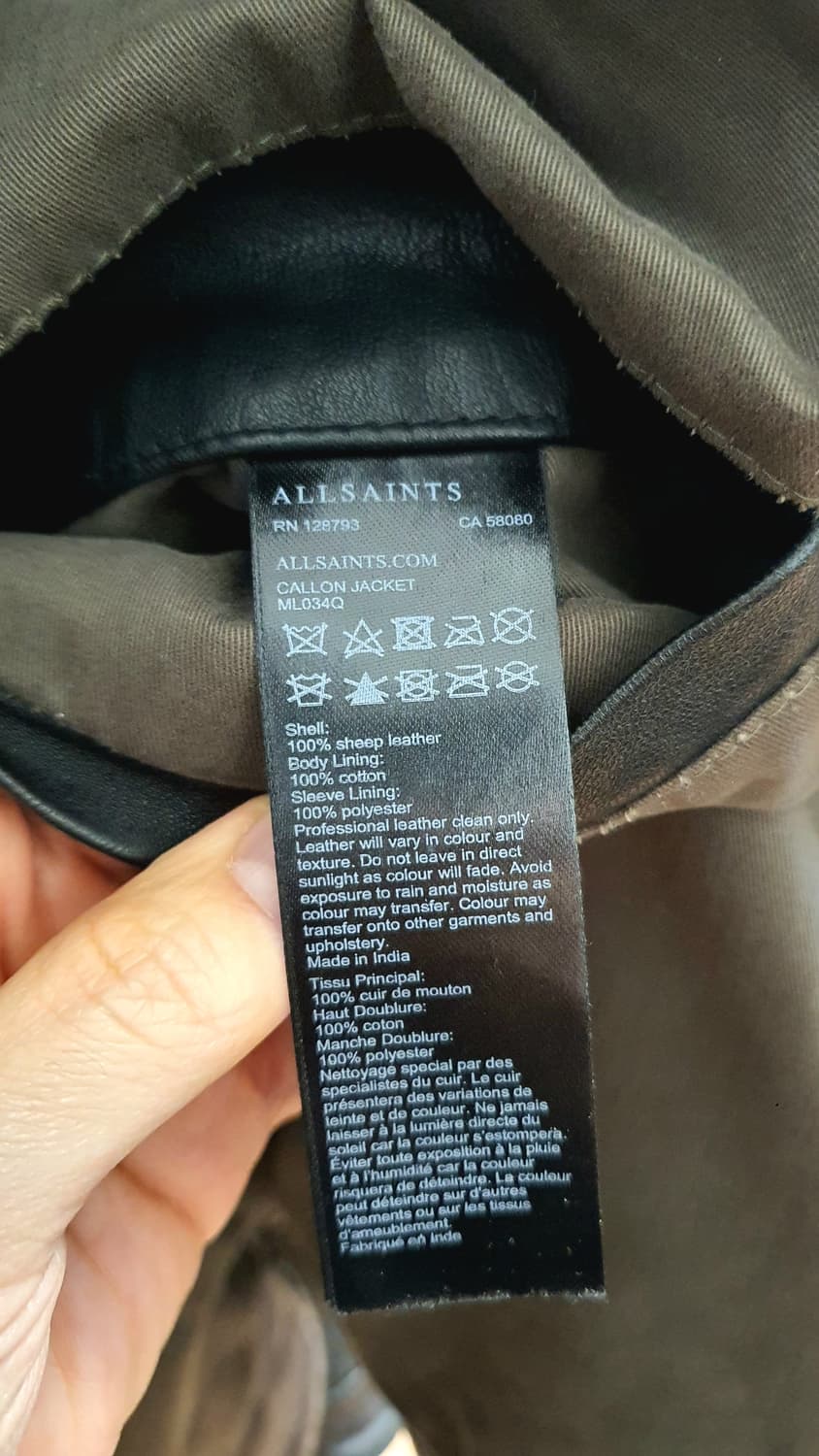 올세인츠 칼론 가죽자켓 100 사이즈 새상품 판매 상품이미지6