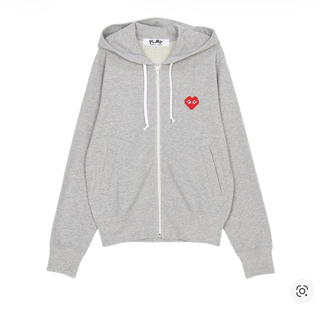 (w) 꼼데가르송 플레이 인베이더 픽셀 하트 집업 그레이 상품이미지1