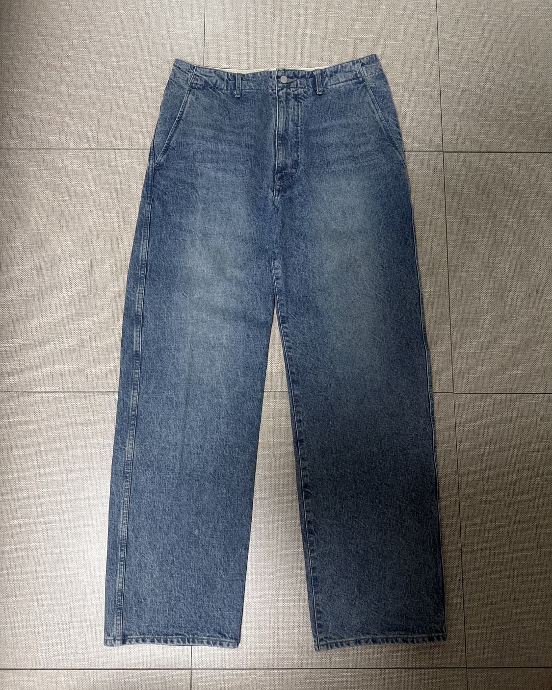 포터리 원워시드 와이드 데님 블루 그레이 1 상품이미지1