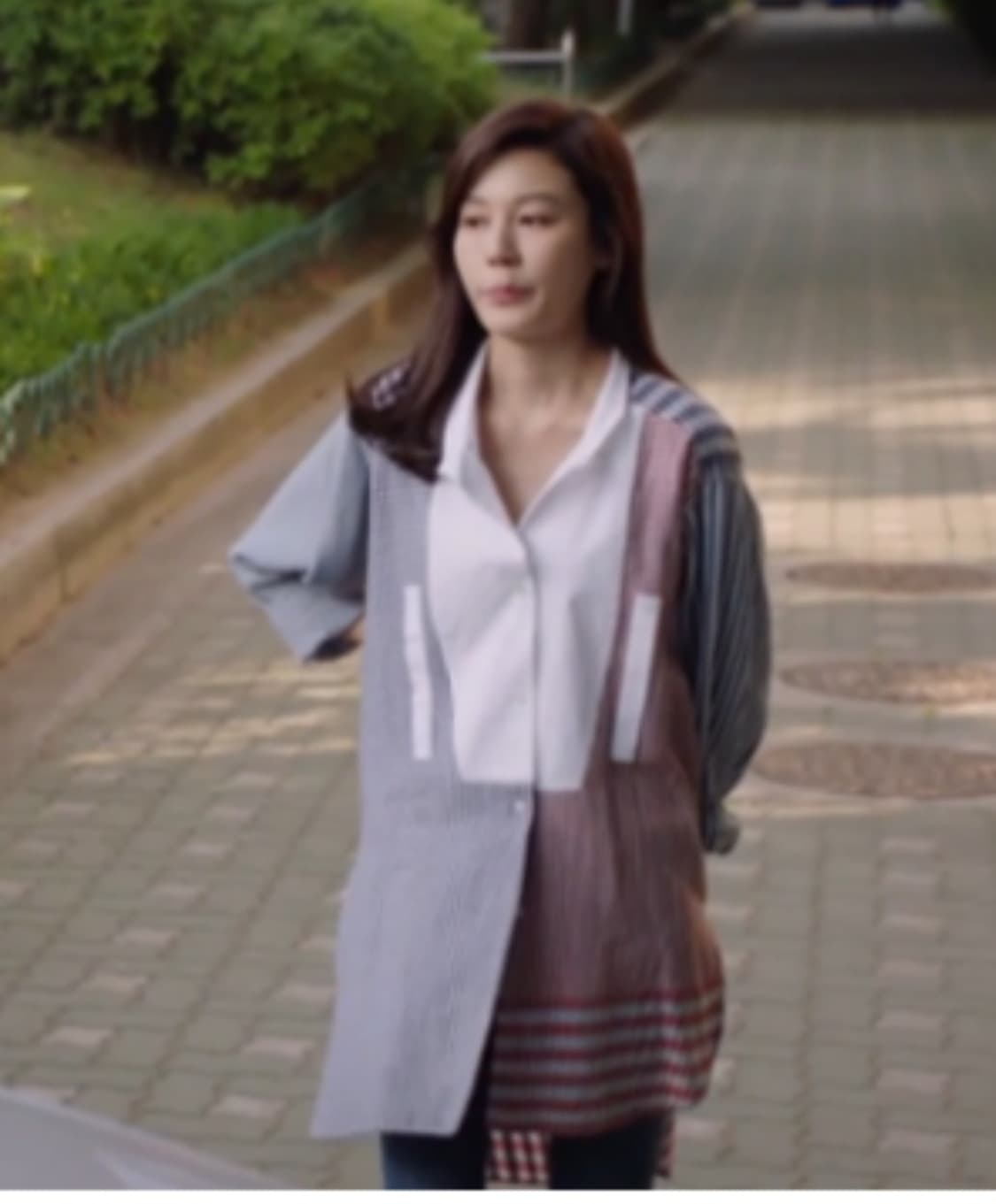 김하늘 언발란스 체크남방(프리) 상품이미지7