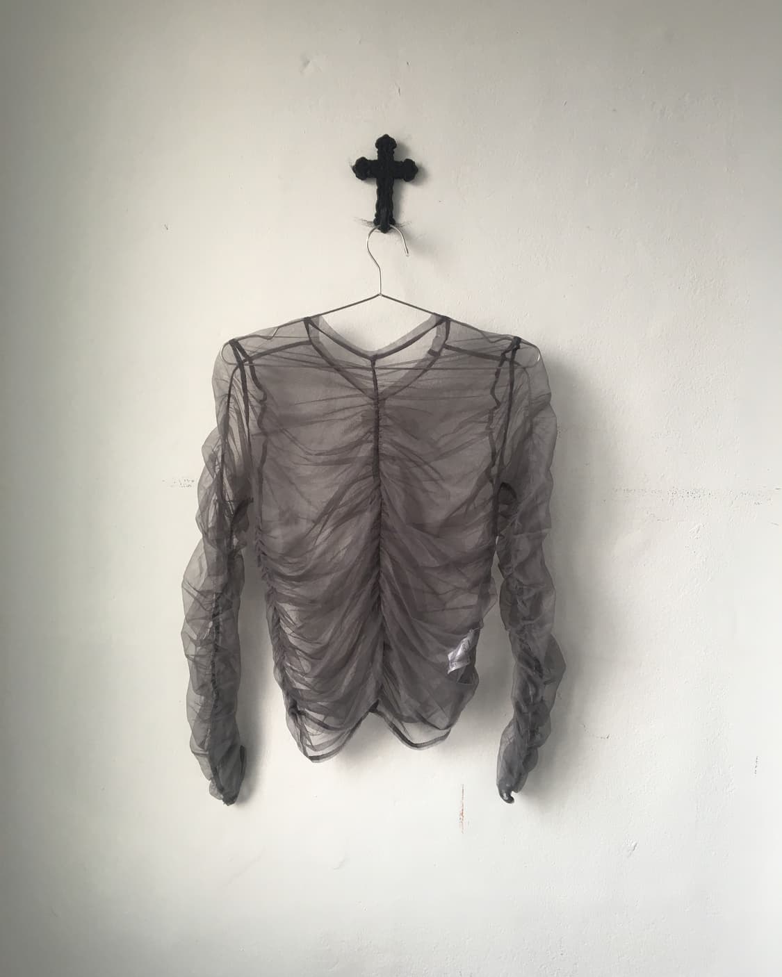 Shirring see through blouse 상품이미지2