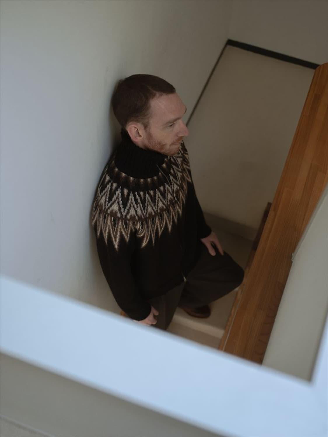 [3] 마카웨어 23aw 스노우패턴 드라이버스 점퍼 알파카 니트 스웨터 상품이미지5