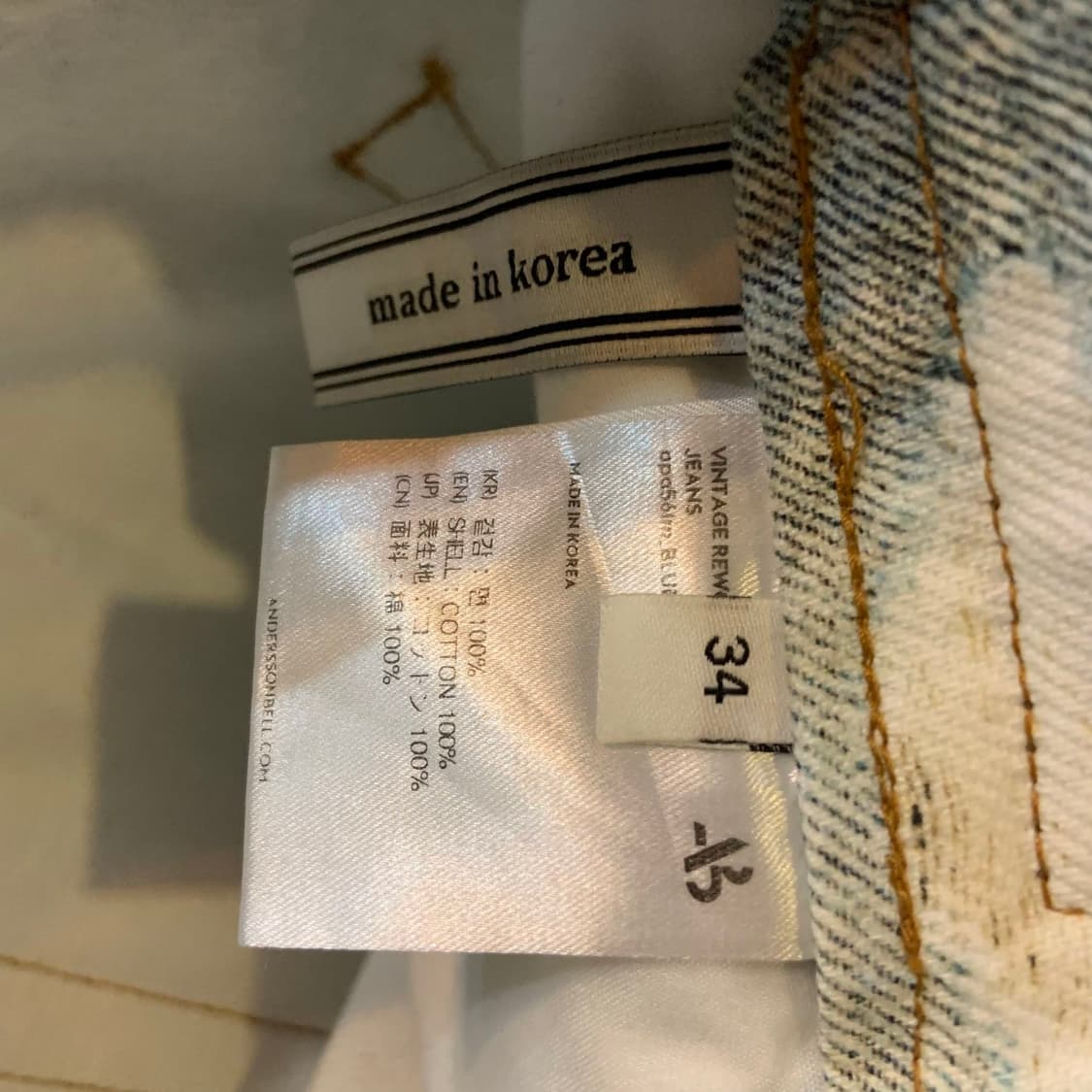 앤더슨벨 빈티지 리워크 데님 팬츠 34 상품이미지2
