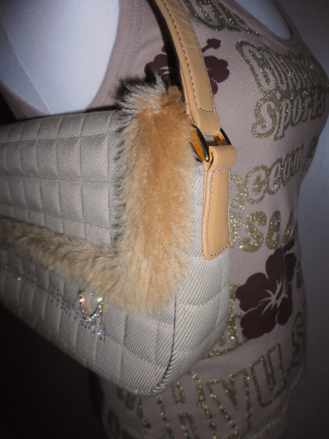 samantha thavasa 갸루  큐빅 퍼 핸드백  상품이미지3