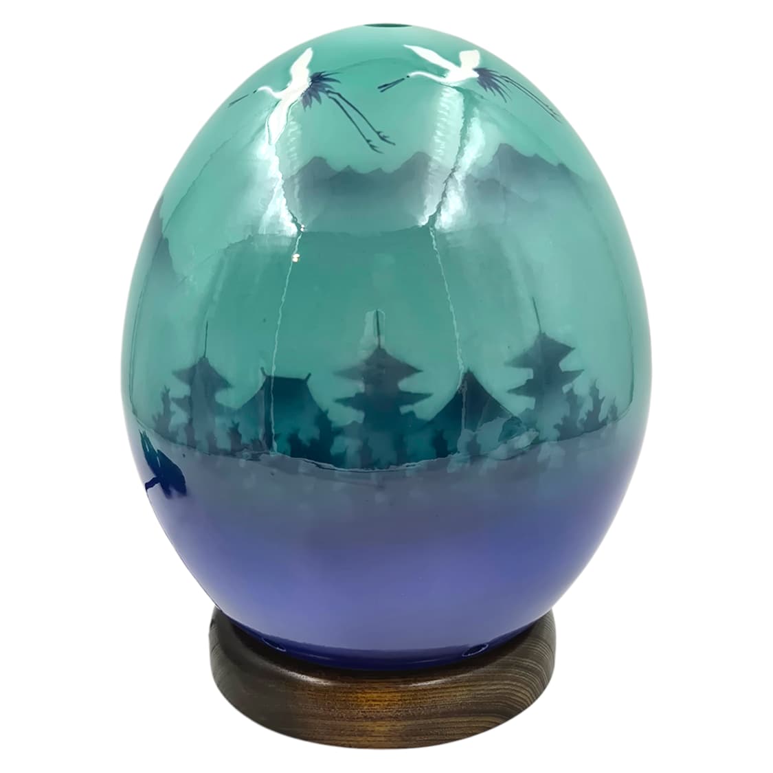 70s 아리타야키 산수화 에그 도자기 대형 조명 상품이미지4