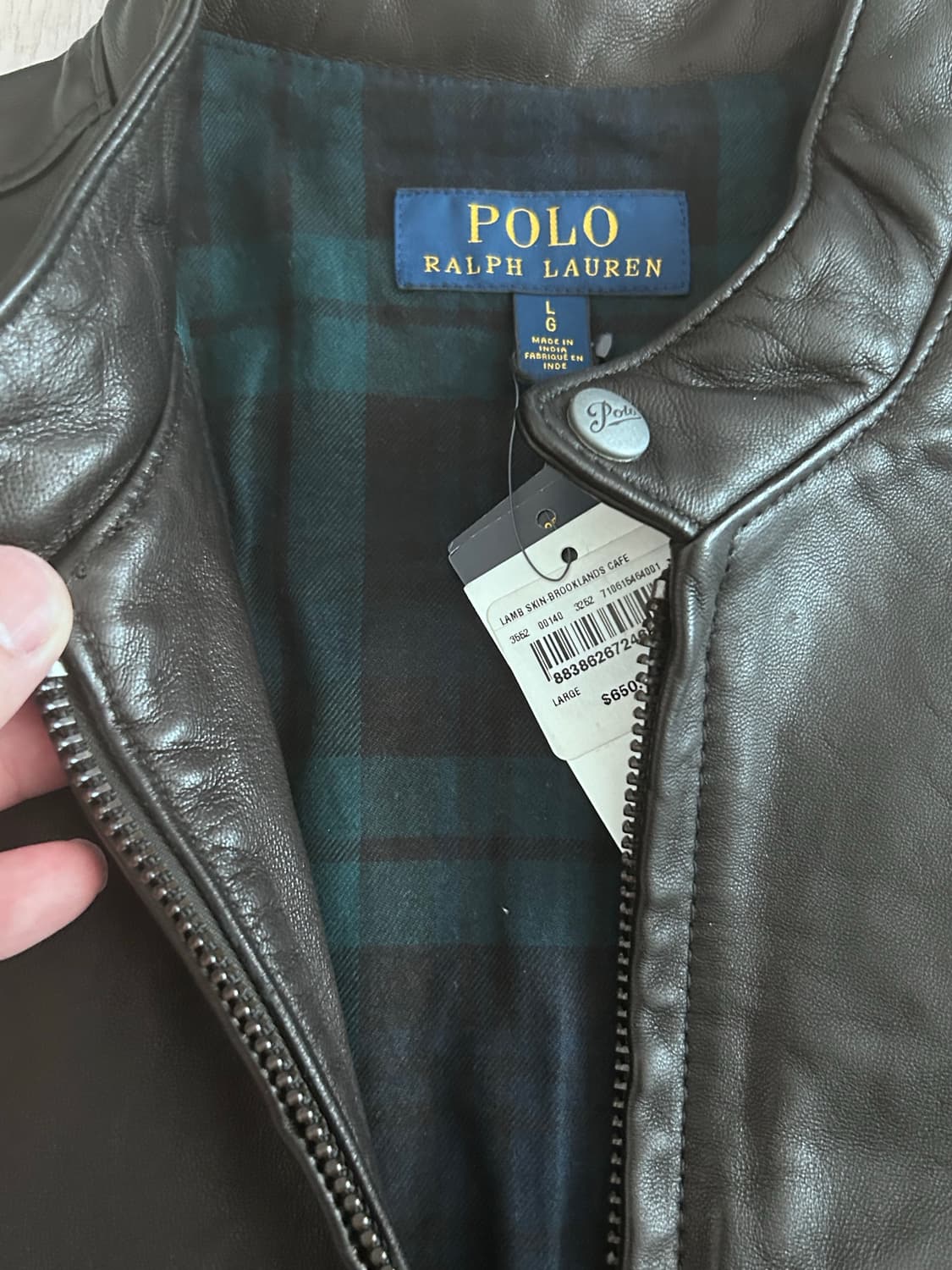폴로 랄프로렌 카페 레이서 램스킨 레더 자켓 L  상품이미지3