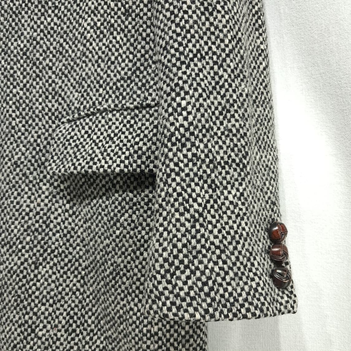 CN858W M 막스마라 버진울 모노 체크 롱 코트 상품이미지3