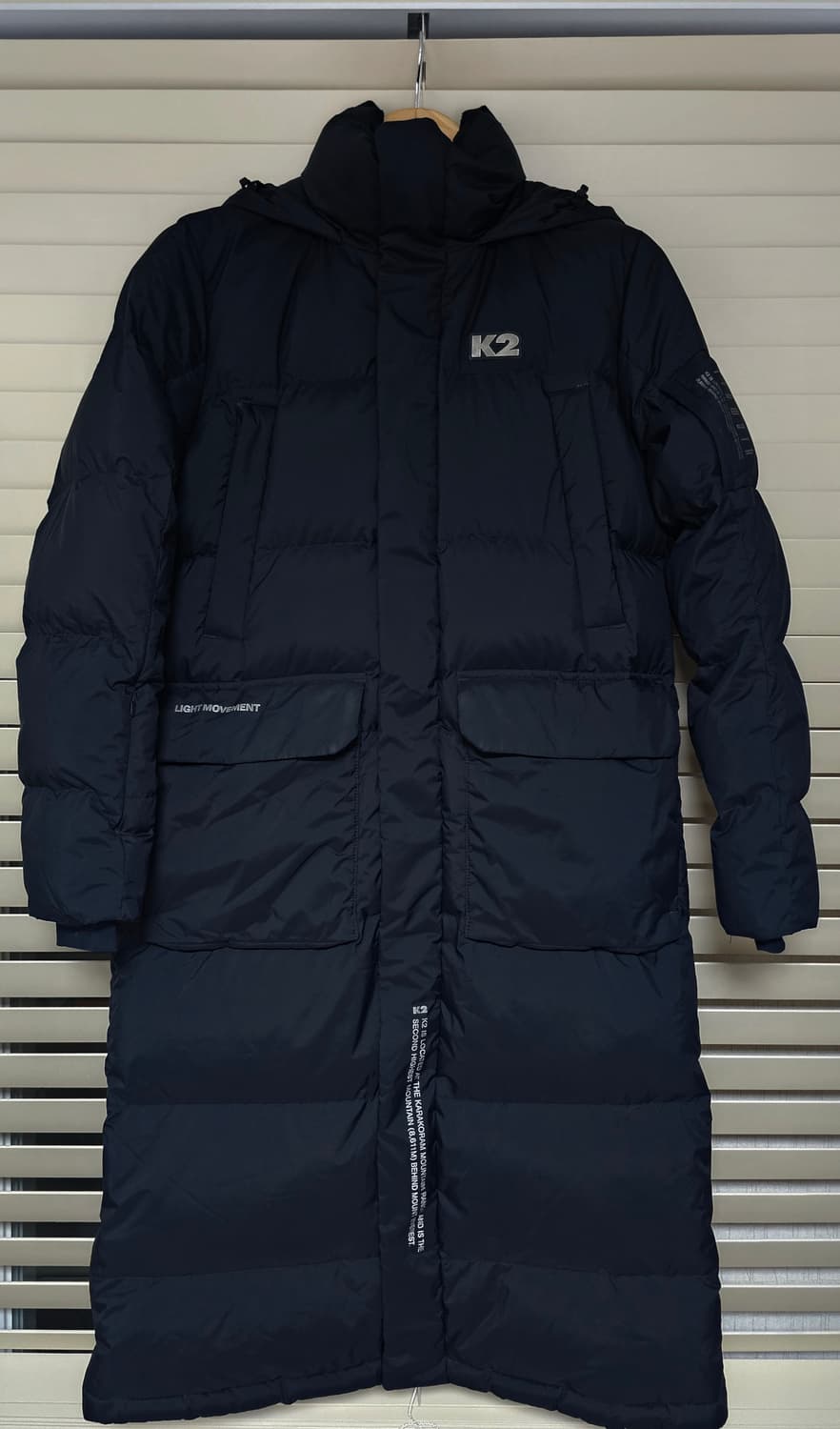 K2 구스다운 공용 롱패딩 블랙 90 상품이미지1