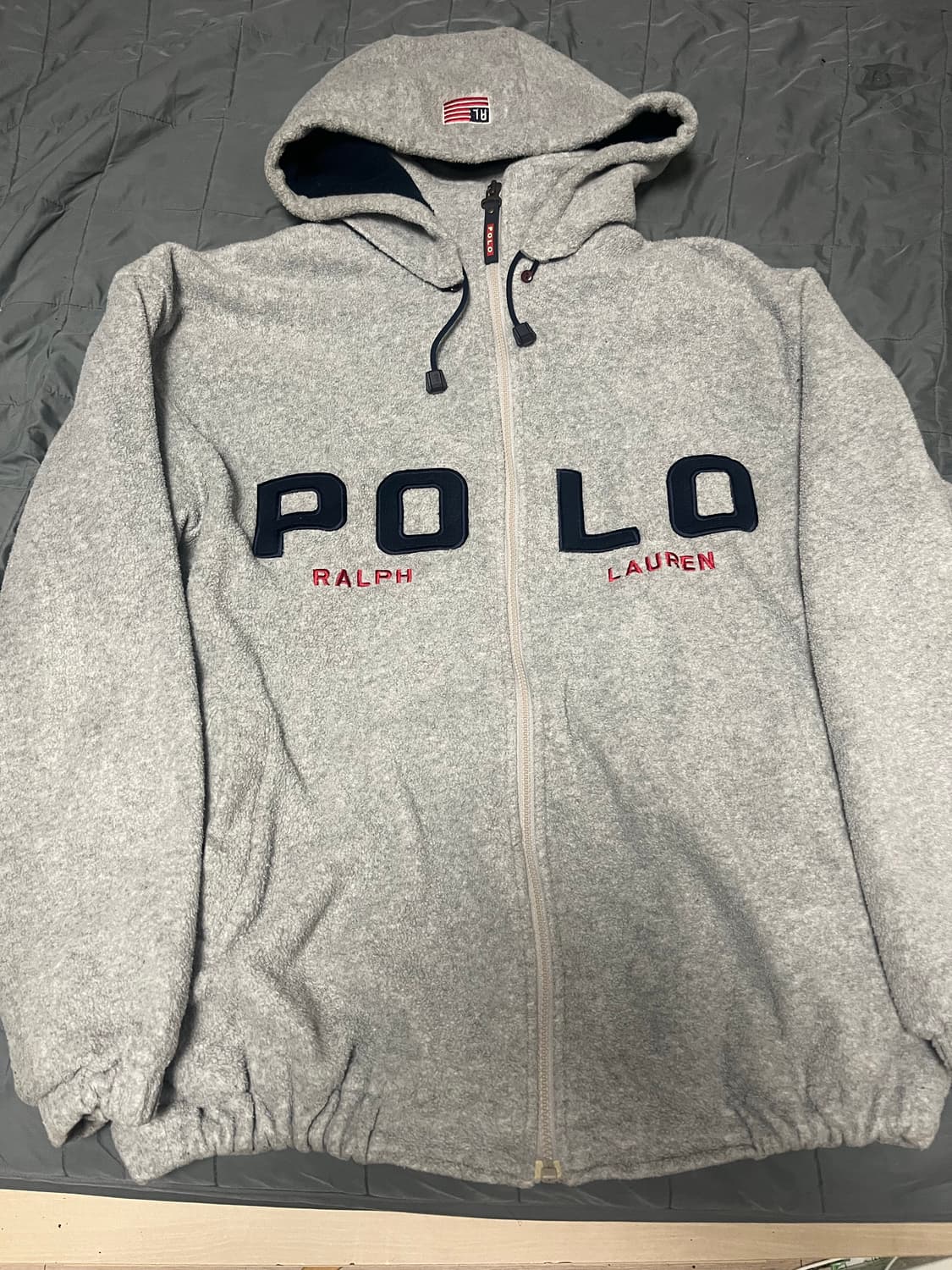 폴로 랄프로렌 성조기 후드 탈부착 후리스 플리스 집업 상품이미지1