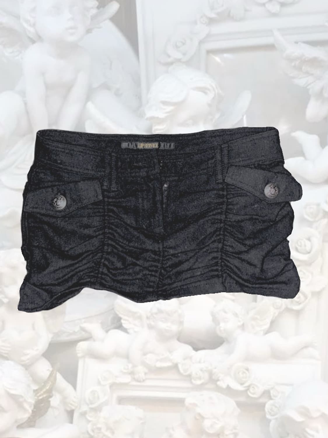 립서비스 빈티지 셔링 미니스커트 상품이미지1