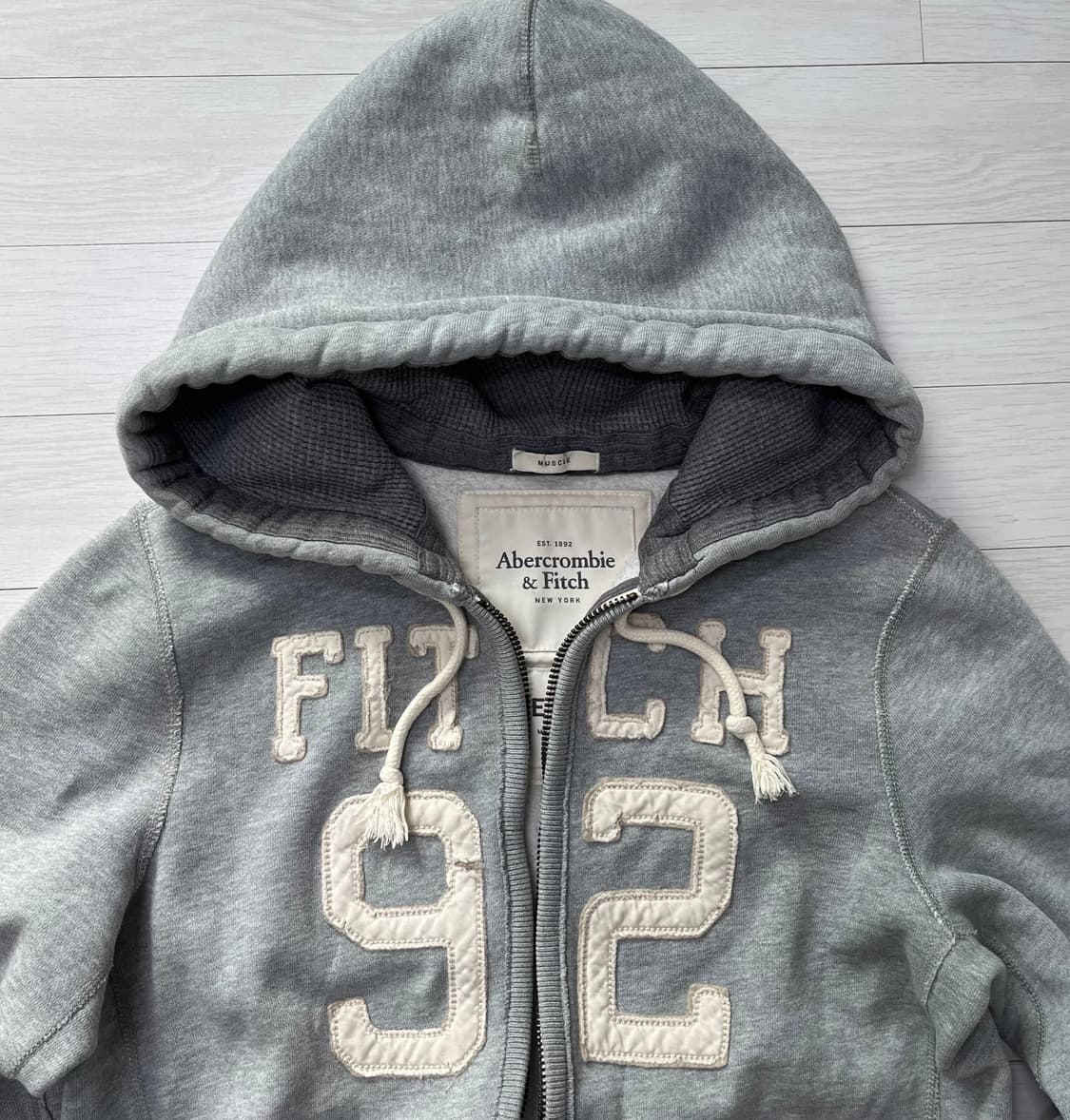 아베크롬비 후드집업 피치 92 그레이 M 상품이미지5