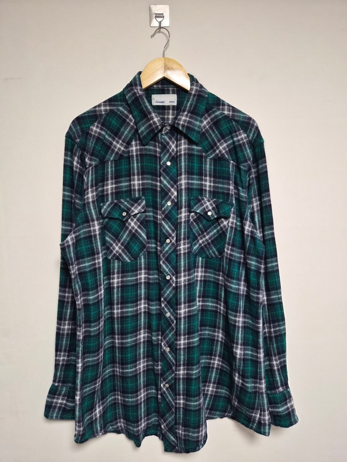랭글러Wrangler 체크 웨스턴 셔츠 XL사이즈 - S345 상품이미지1