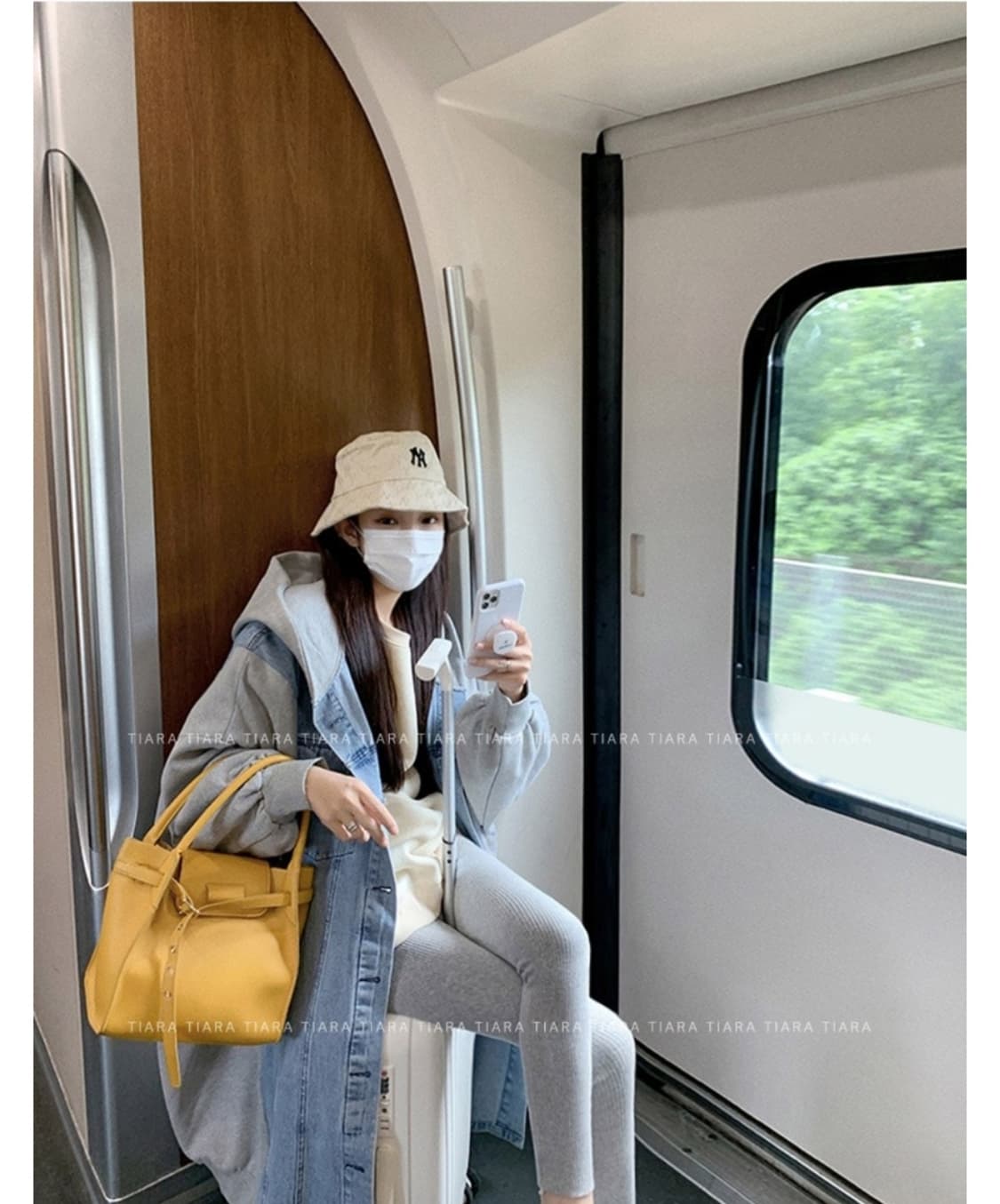 오버핏 후드 데님 롱 자켓 상품이미지2