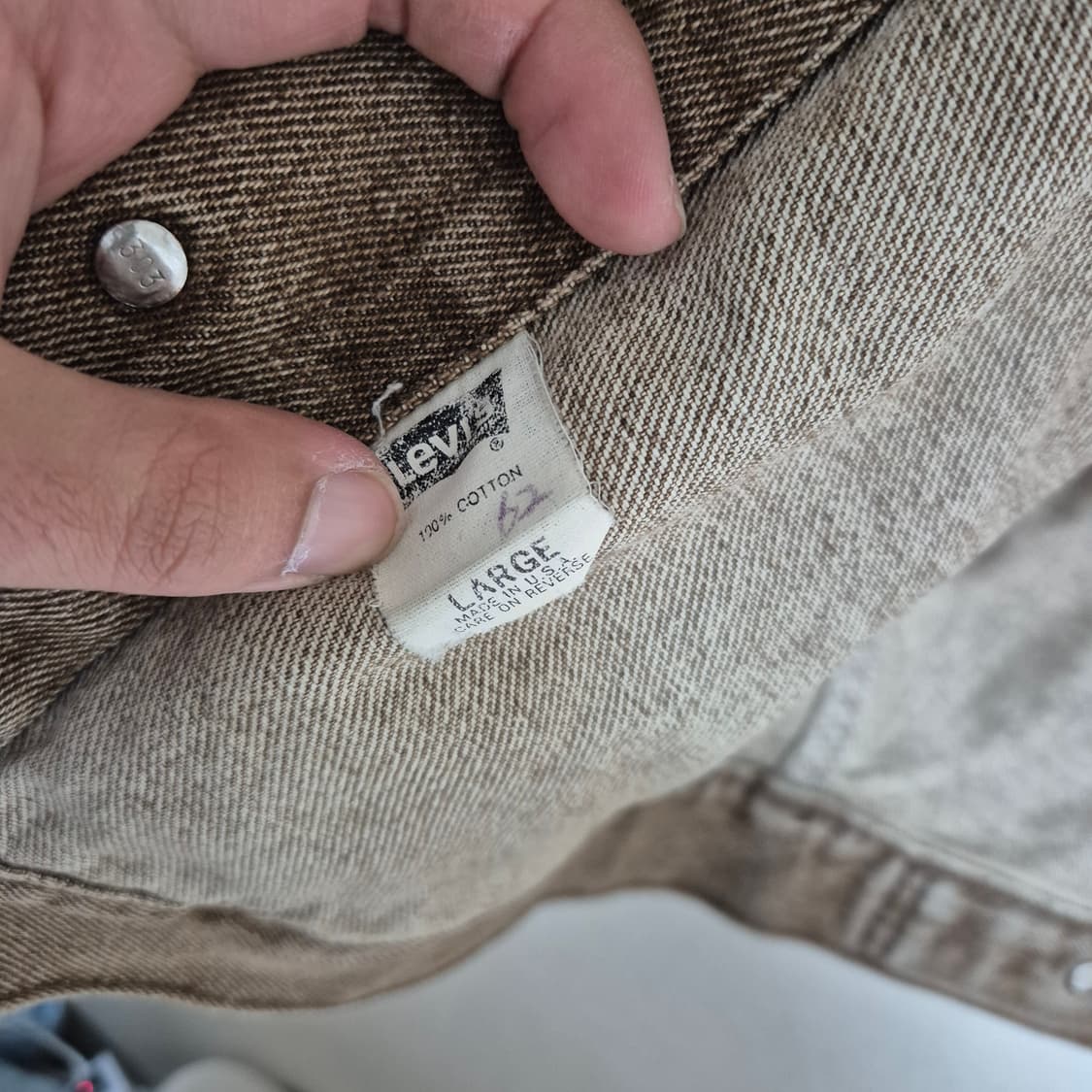 90s 리바이스 Made In USA 70598 브라운 데님자켓 상품이미지5