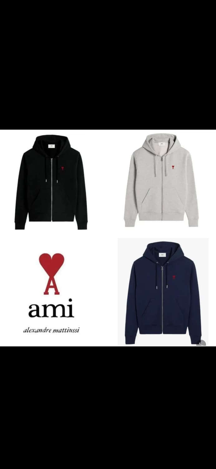 🔥[새상품/QR정품]🔥아미 후드집업 스몰로고 블랙,그레이, 네이비 상품이미지4