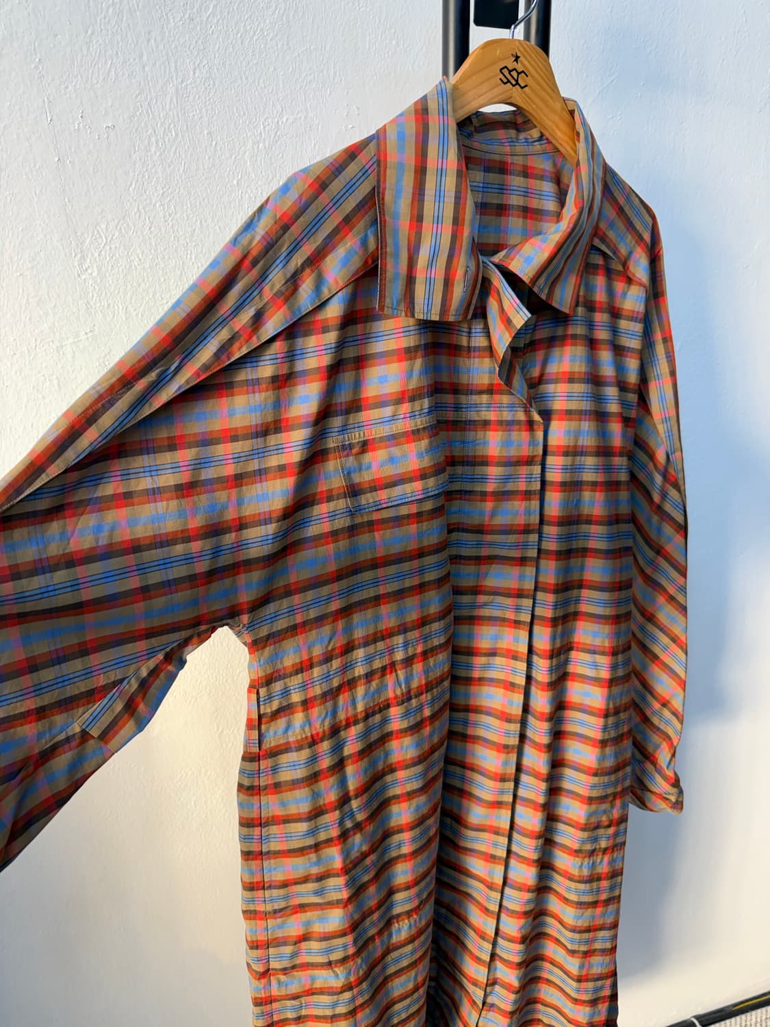 정품) 시스템 한섬 오버핏 체크 셔츠 원피스 82 상품이미지2