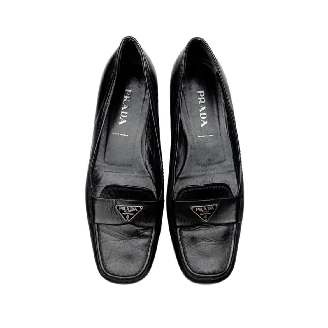 프라다 37.5 삼각 로고 플랫 로퍼 . 초콜릿 상품이미지1