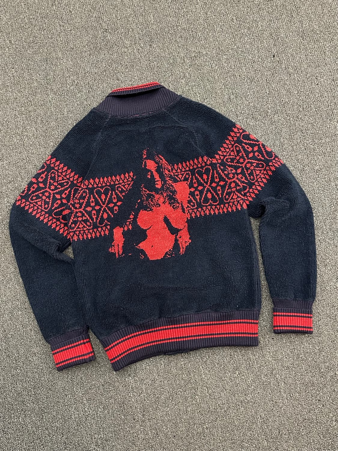 OS)Hysteric Glamour 빈티지 타월 니트 바시티 자켓 상품이미지2