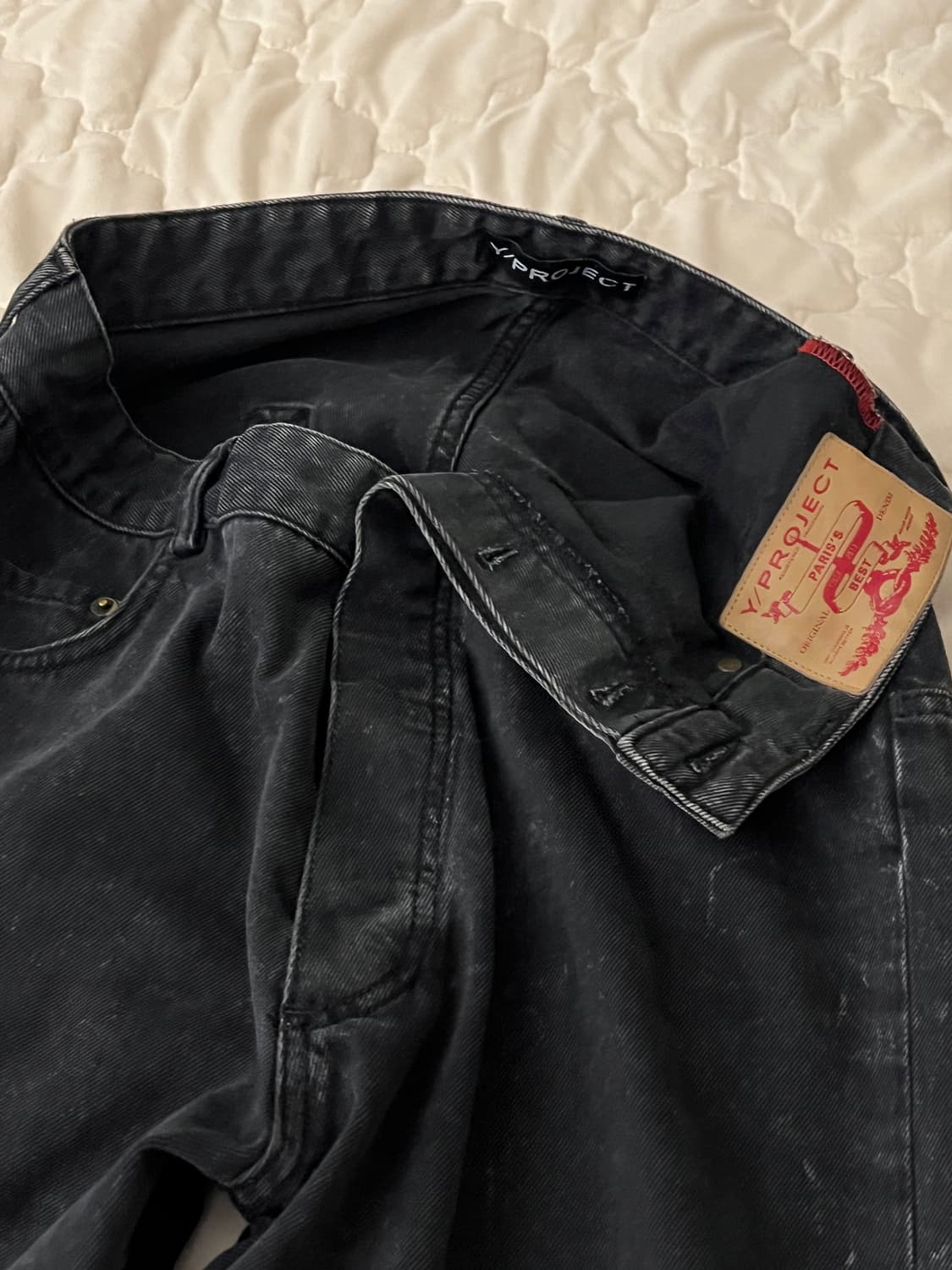 [S] 와이프로젝트 비대칭 데님 흑청 상품이미지3