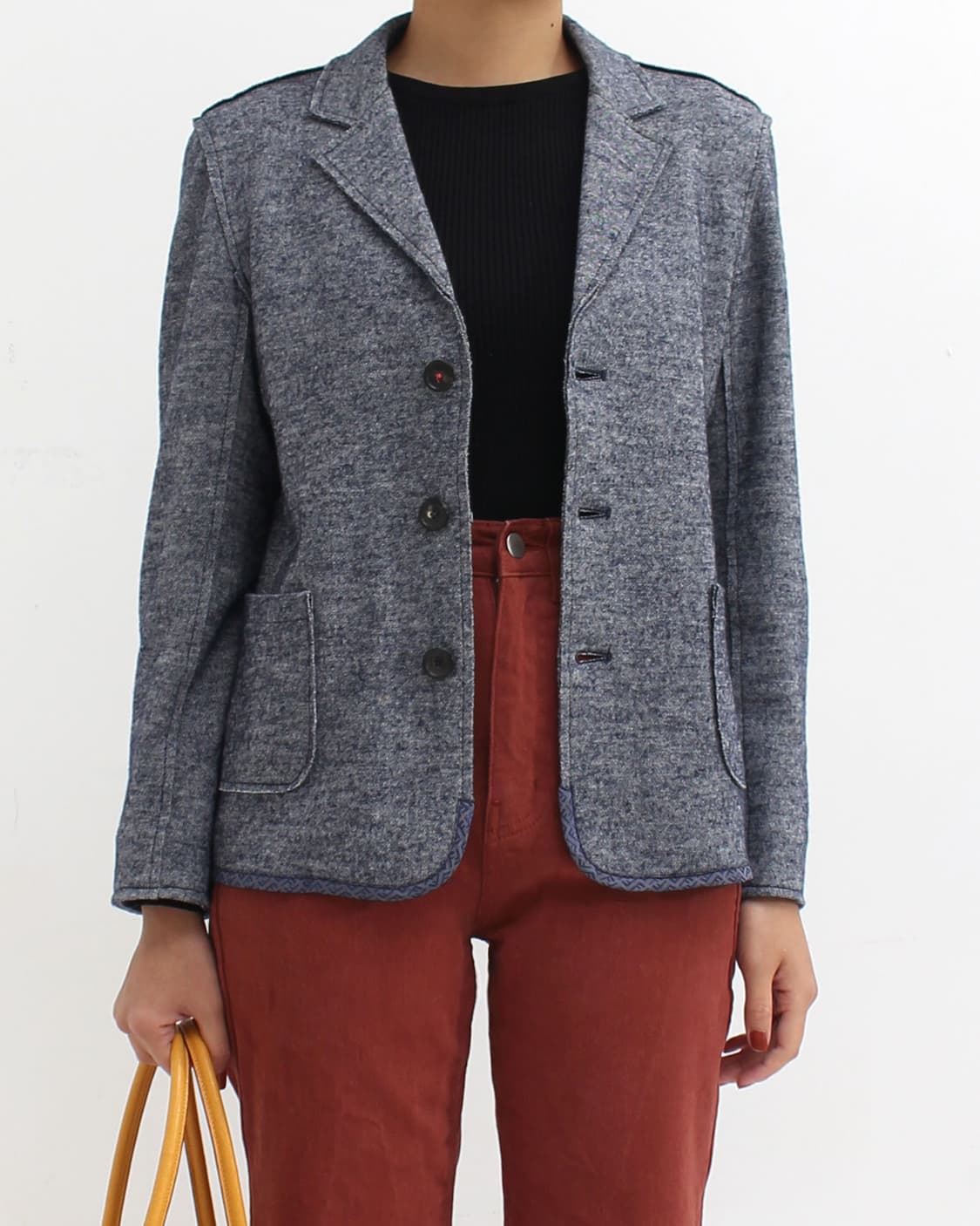 팬디 Fendi 빈티지 울 코튼 FF네이비 싱글 자켓 상품이미지10