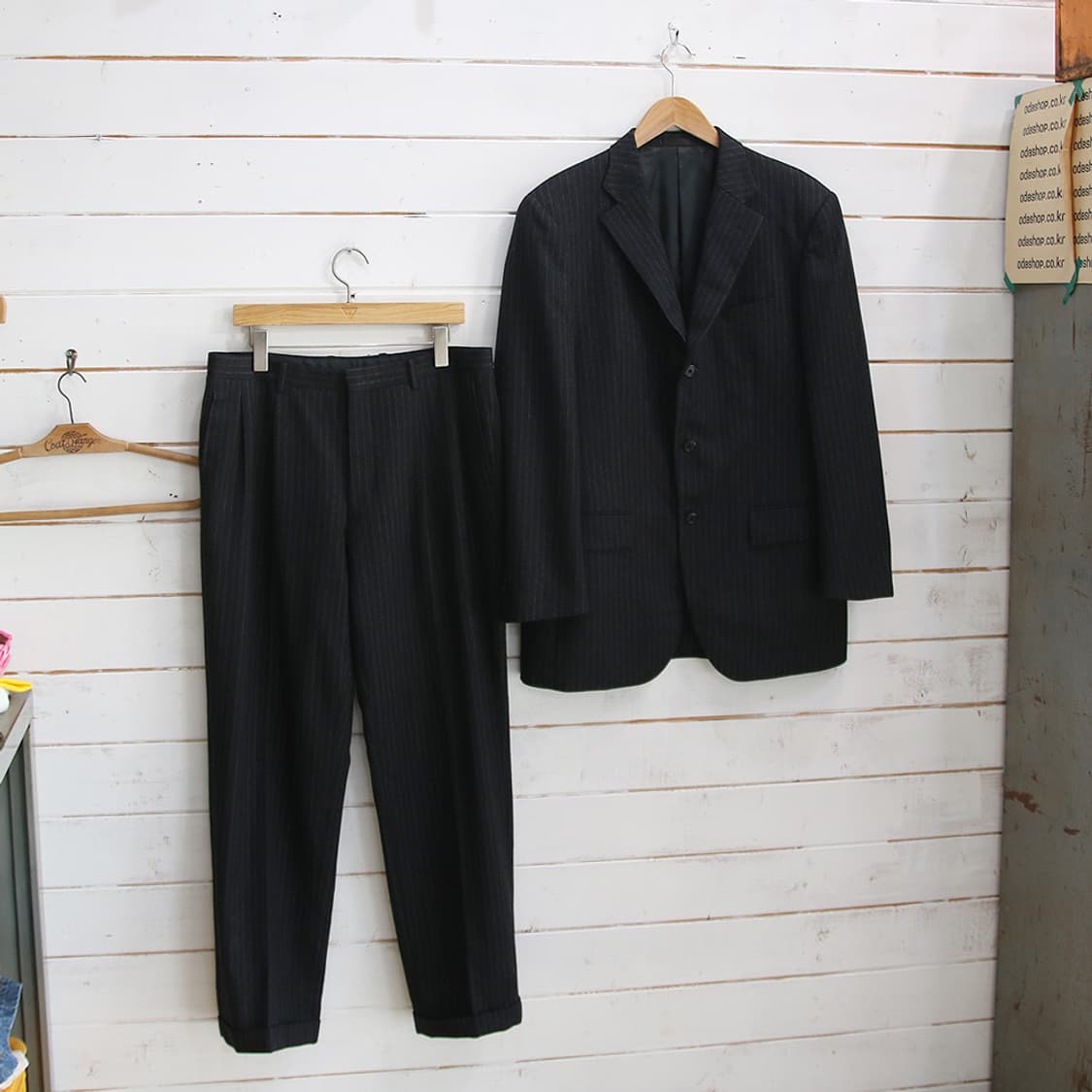 (착용컷) SUPRIA 스트라이프 수트 셋업 (남성용 102/33.5) 상품이미지1