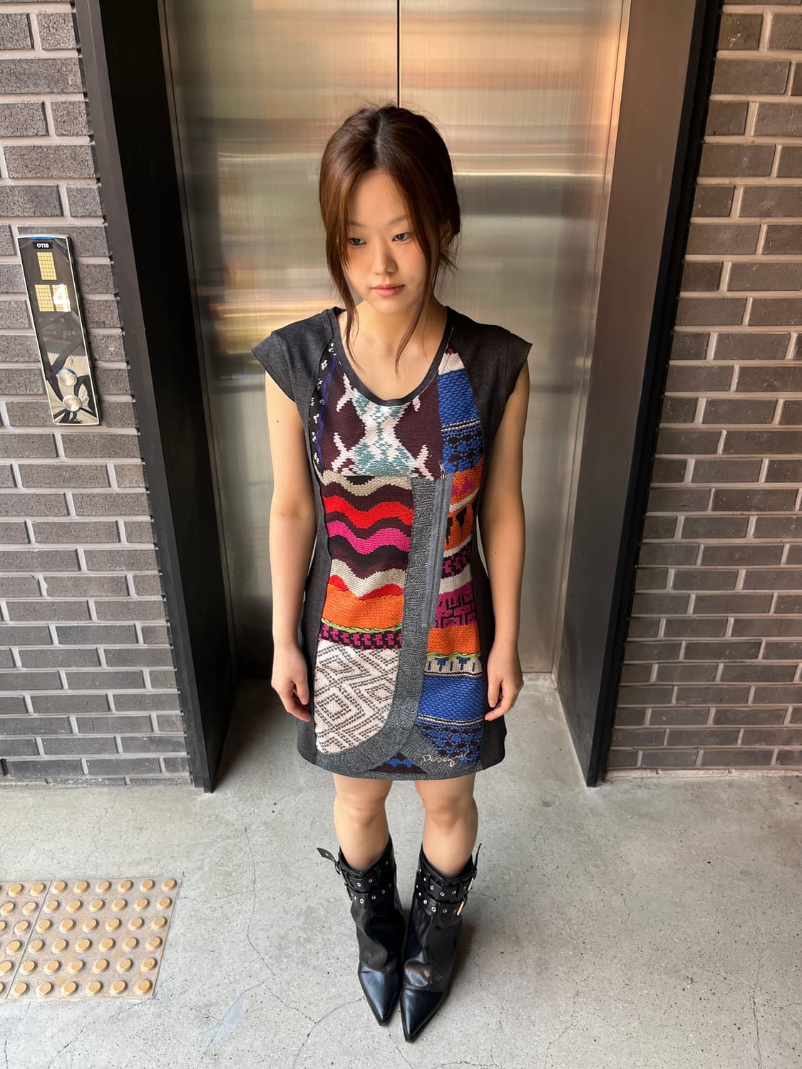 Desigual 그래픽 미니 드레스 상품이미지2