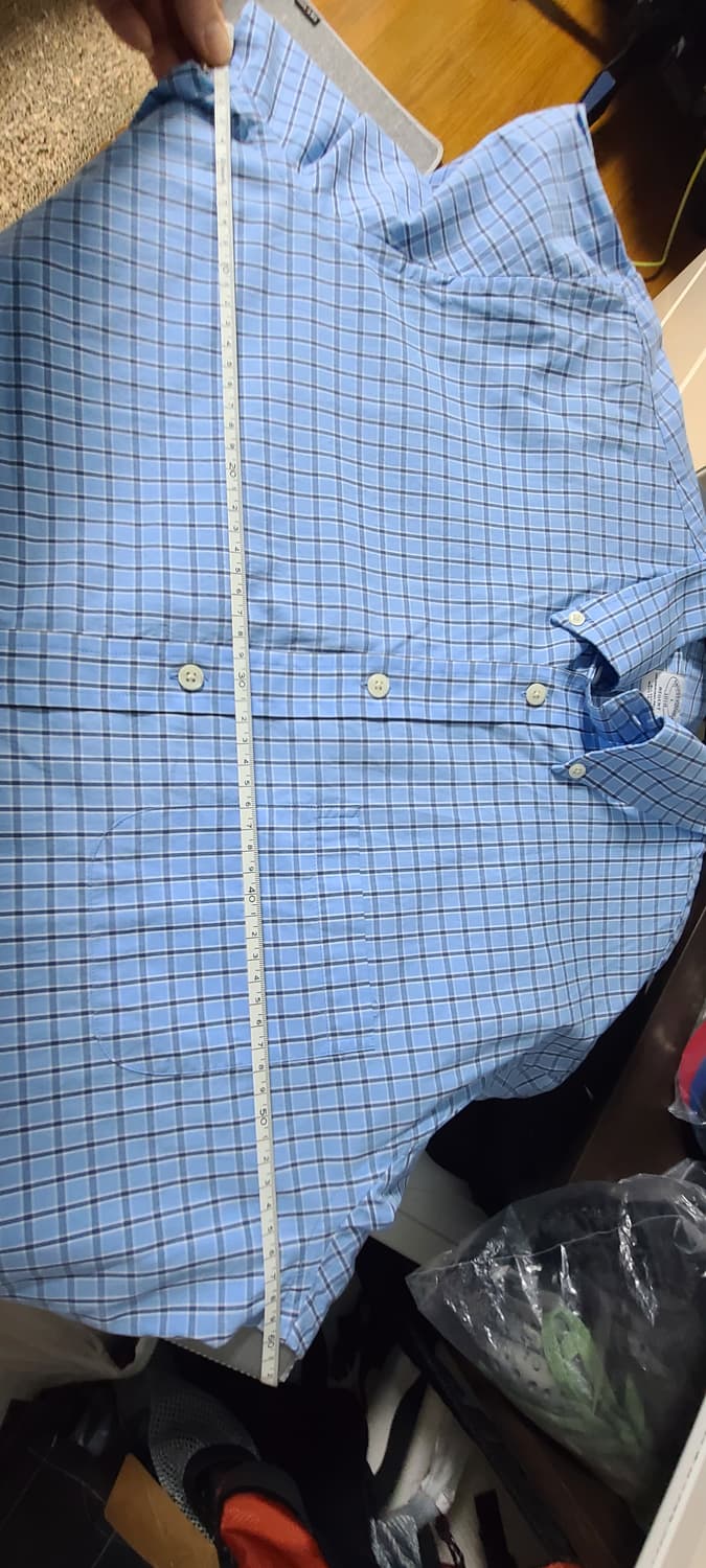 브룩스브라더스 블루 체크 긴팔 셔츠 상품이미지5