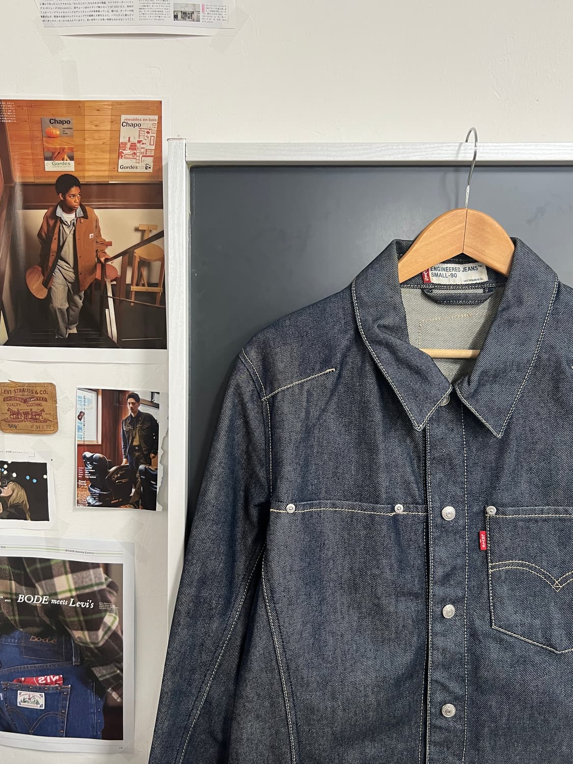 00s Levis 리바이스 엔지니어드 생지 데님 셔츠 상품이미지1