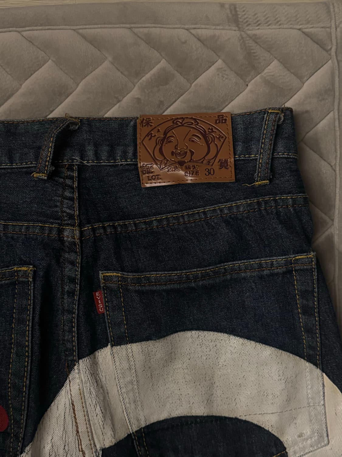 에비수 올드스쿨 빅로고 생지데님팬츠 (rare) 상품이미지5