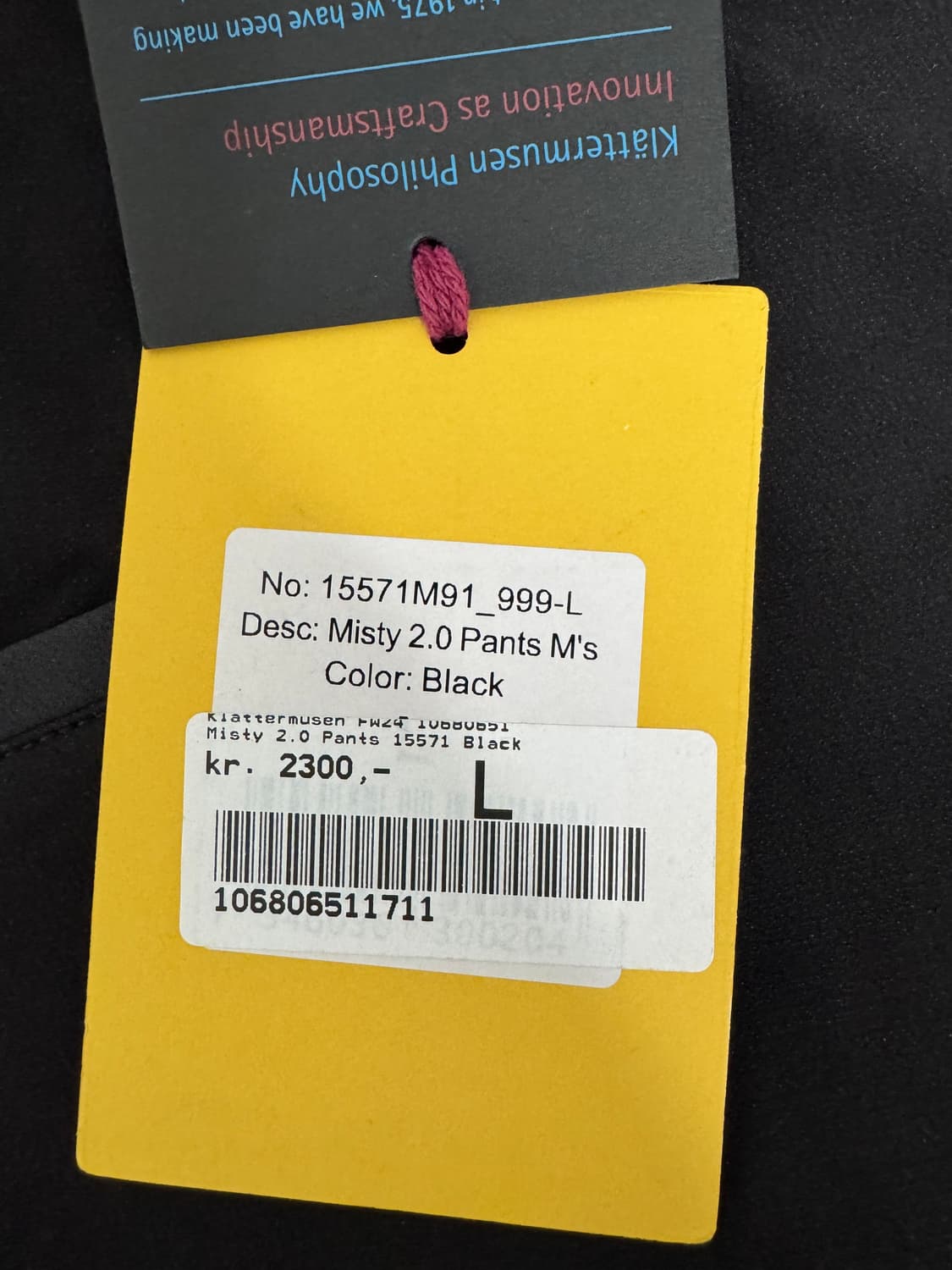 [L] 클라터뮤젠 Misty 2.0 남성 바지 블랙 새상품 상품이미지6