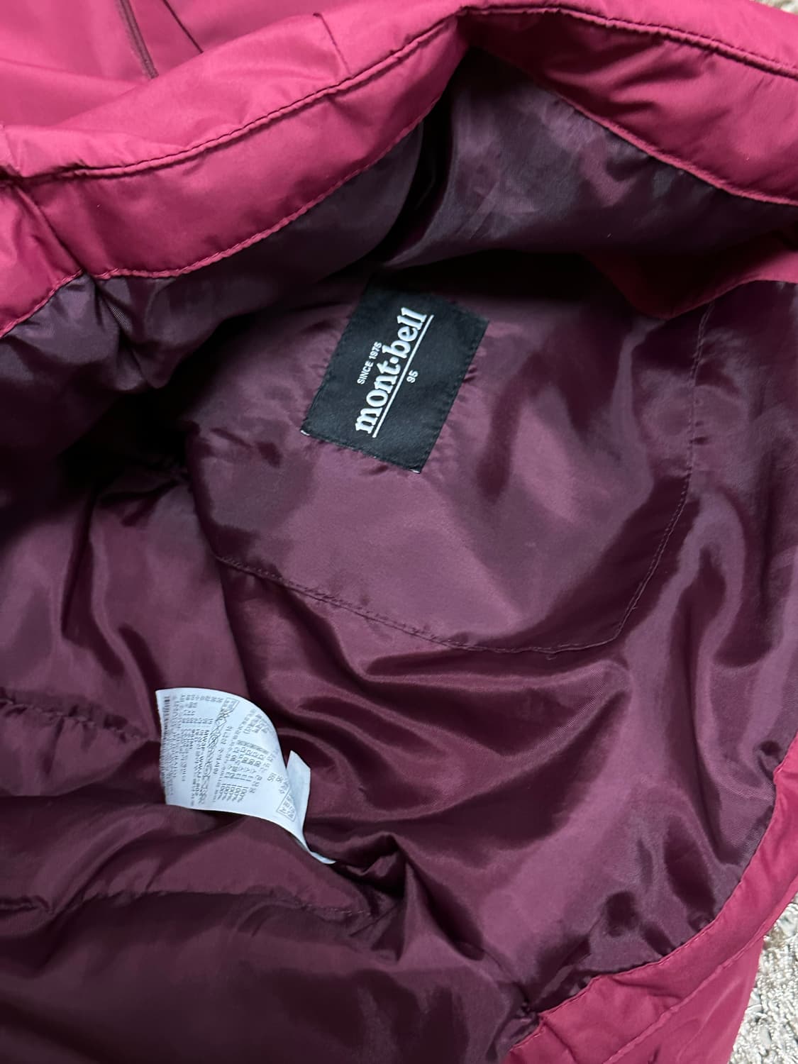몽벨 클라우드 마운틴 패딩 95 미디움 버건디 상품이미지8